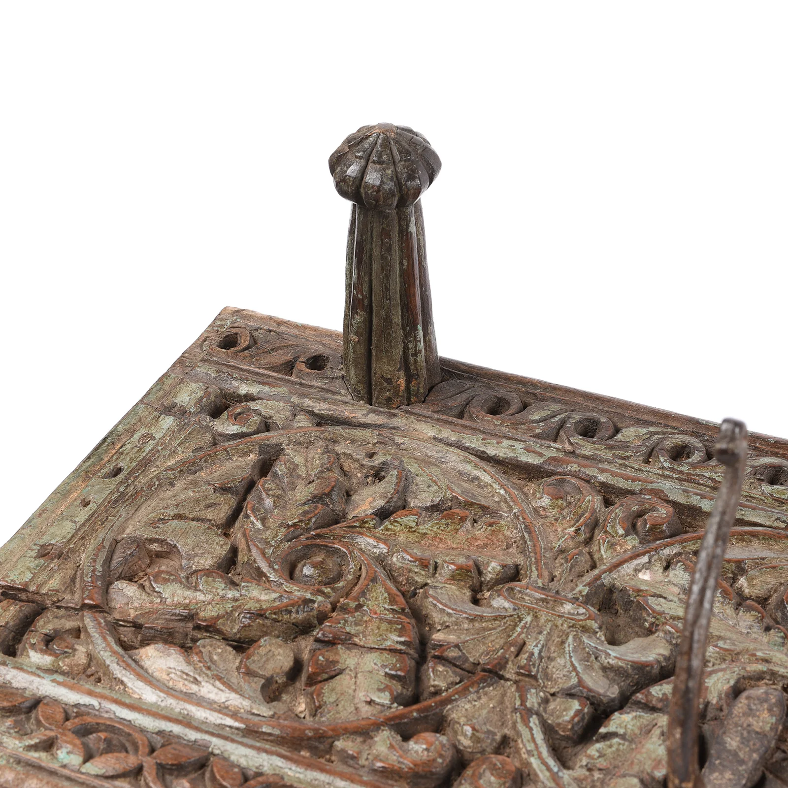 Old Carved Teak Coat Hook Panel - Circa 100 Yrs Old - Image 4