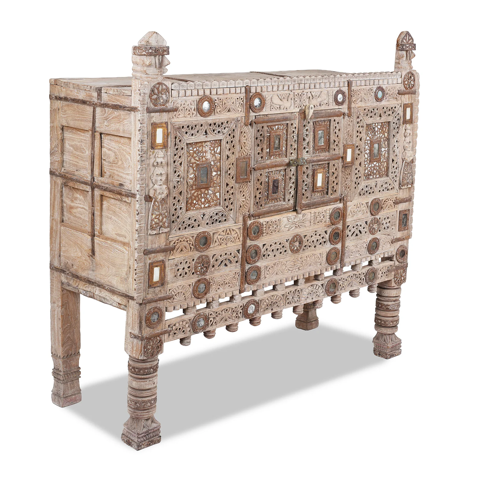 Carved Teak Damchiya Chest From Kutch - Ca 1920 - Image 4