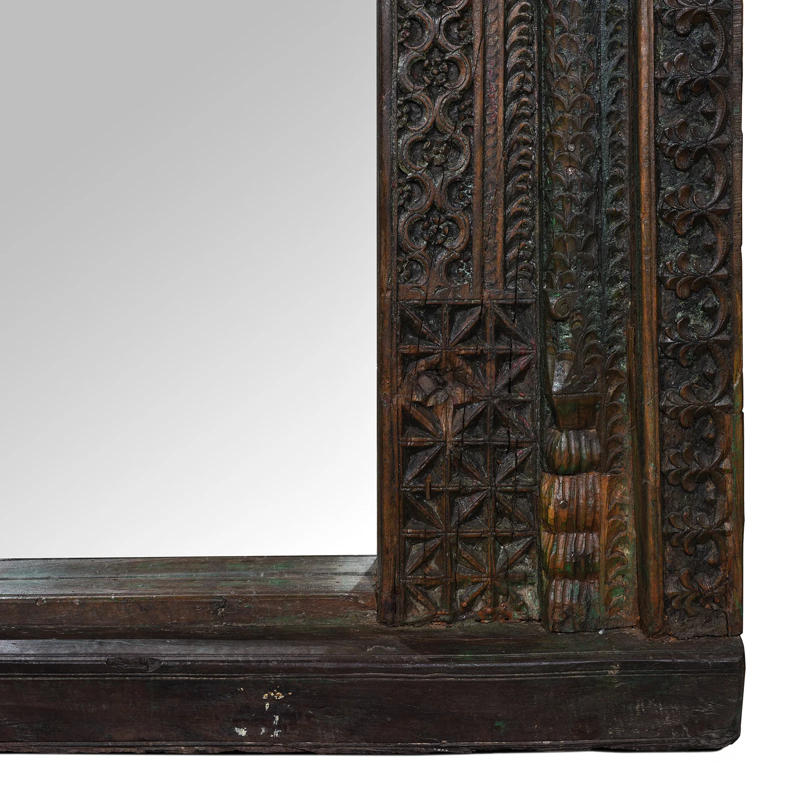 Carved Teak Door Mirror From Andhra Pradesh - 19th Century - Image 5