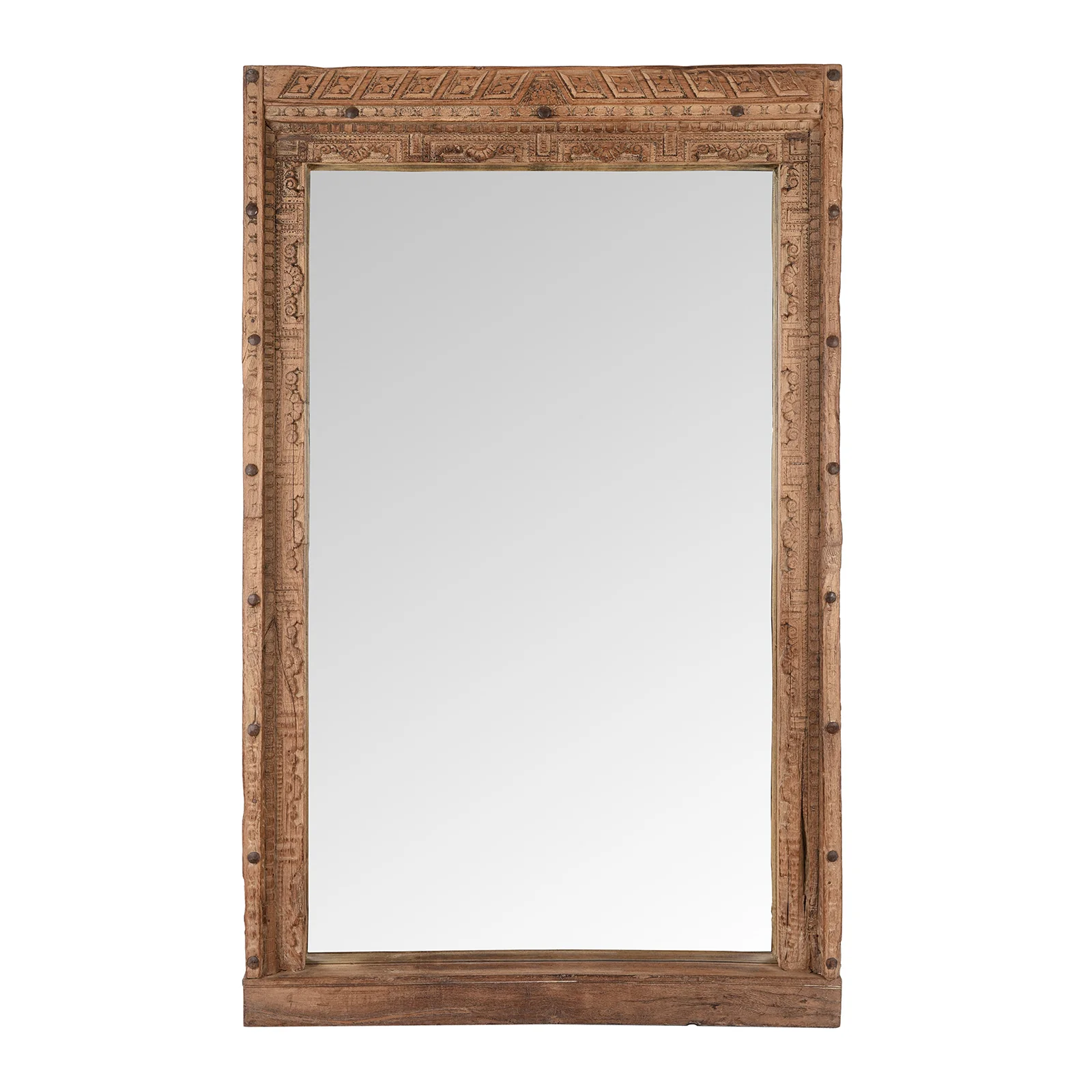 Carved Teak Door Mirror From Nagaur - 19th Century - Image 2