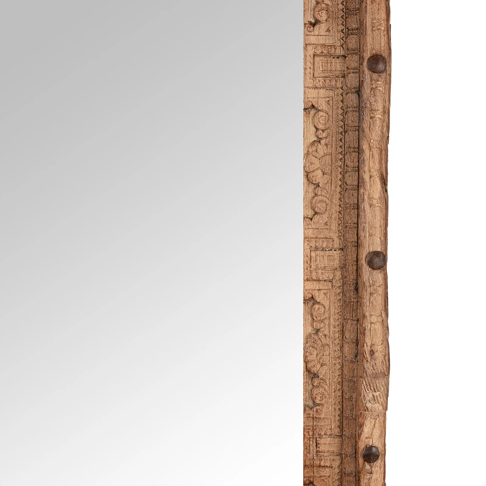 Carved Teak Door Mirror From Nagaur - 19th Century - Image 4