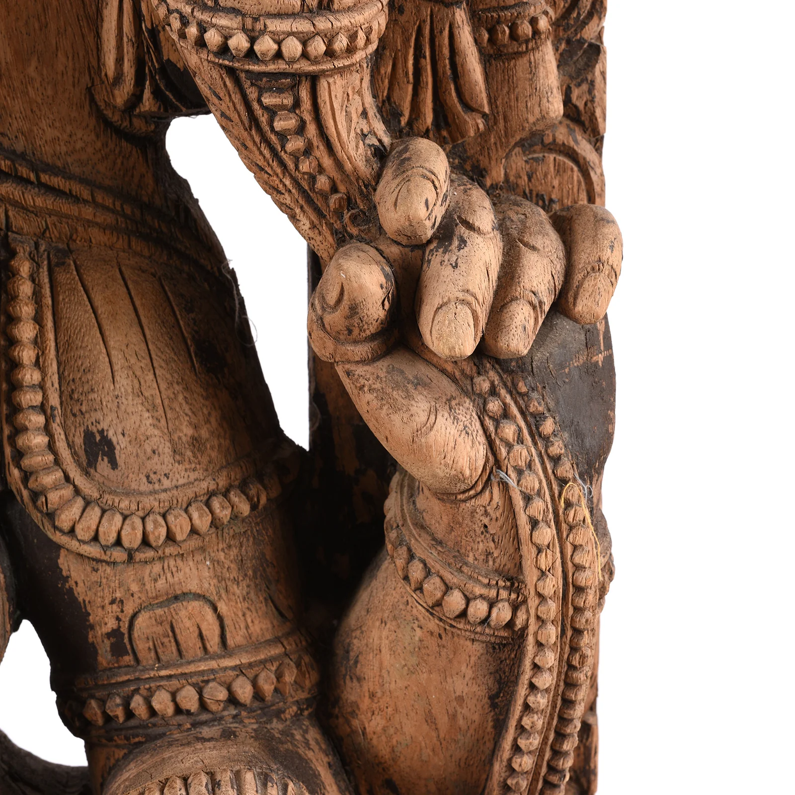 Carved Wood Ganesha Statue From Tamil Nadu - Image 7