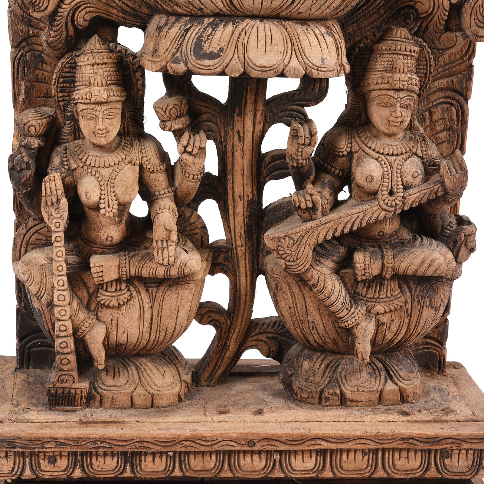 Carved Wood Ganesha Statue From Tamil Nadu - Image 8