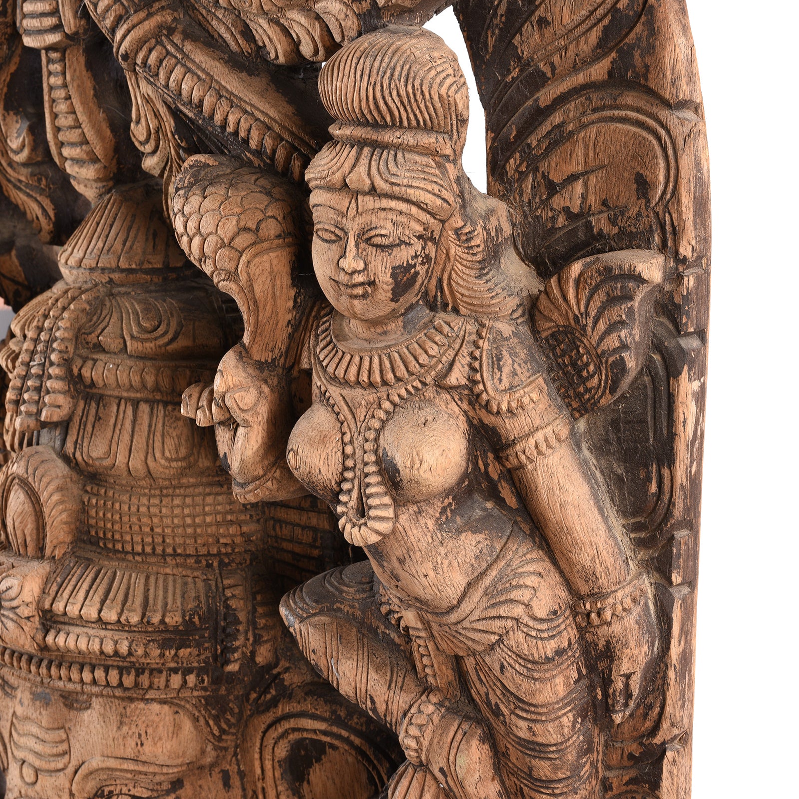 Carved Wood Ganesha Statue From Tamil Nadu - Image 9
