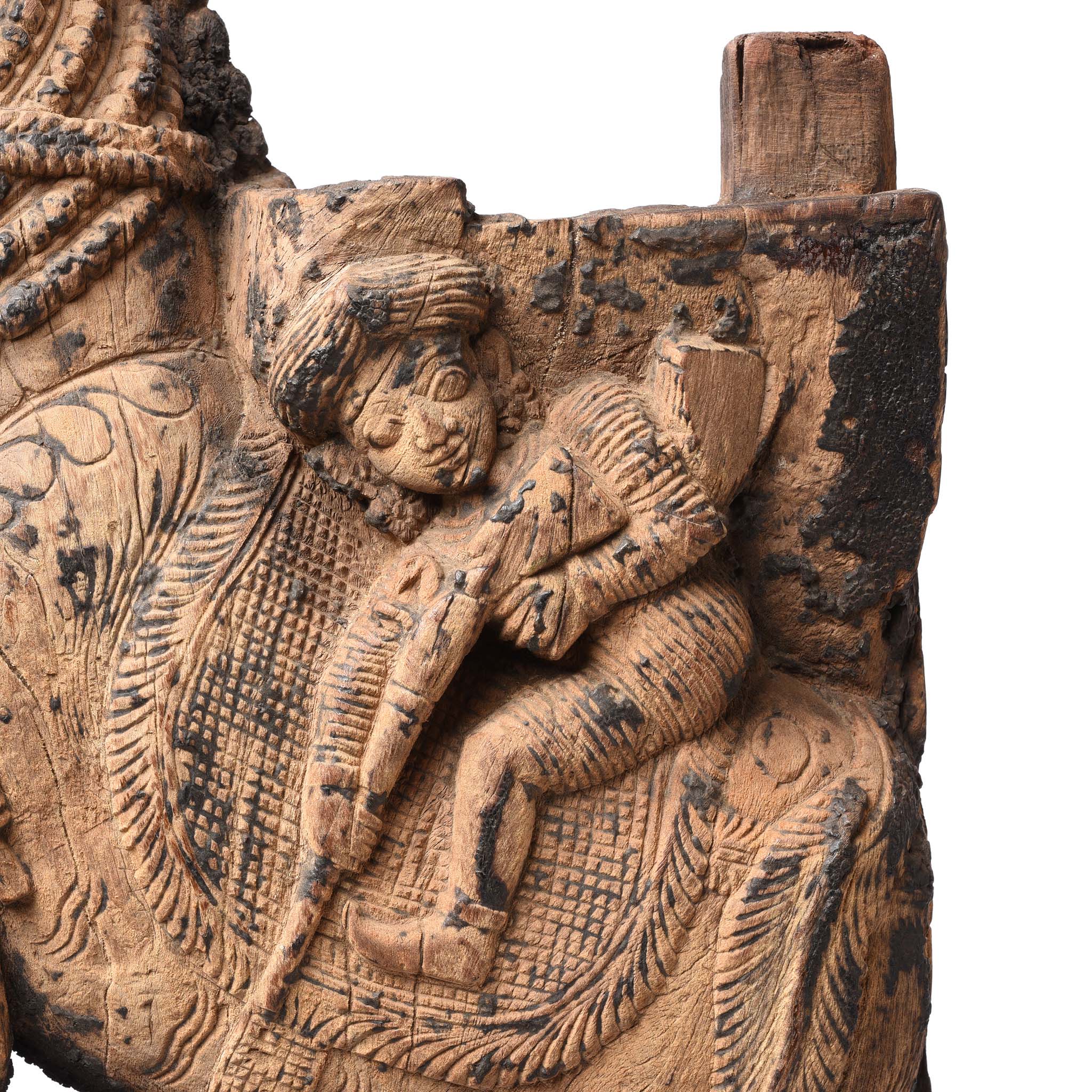 Carved Teak Horse Bracket From South India - 18thC - Image 6