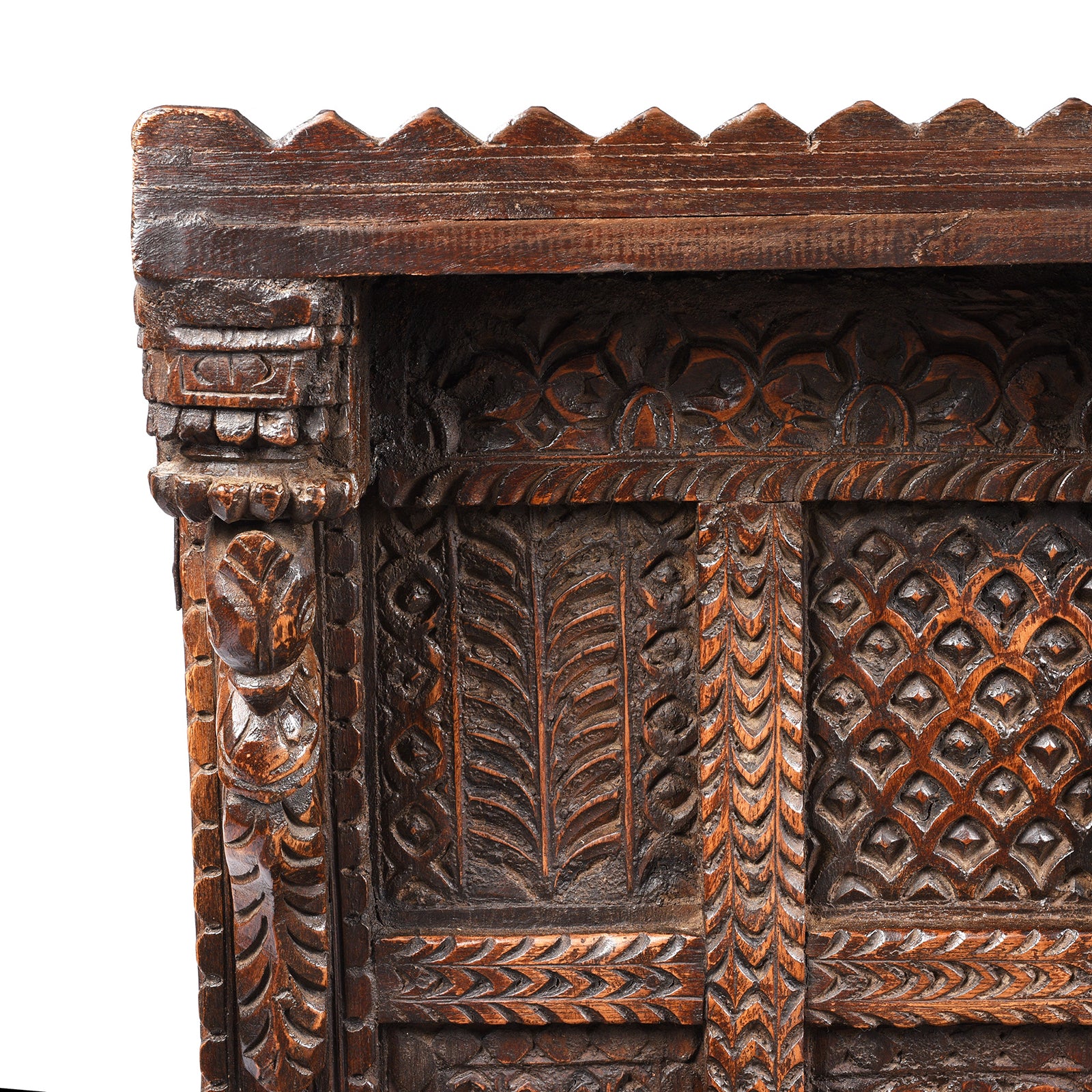 Carved Teak Indian Dowry Chest Majus - 19thC - Image 4