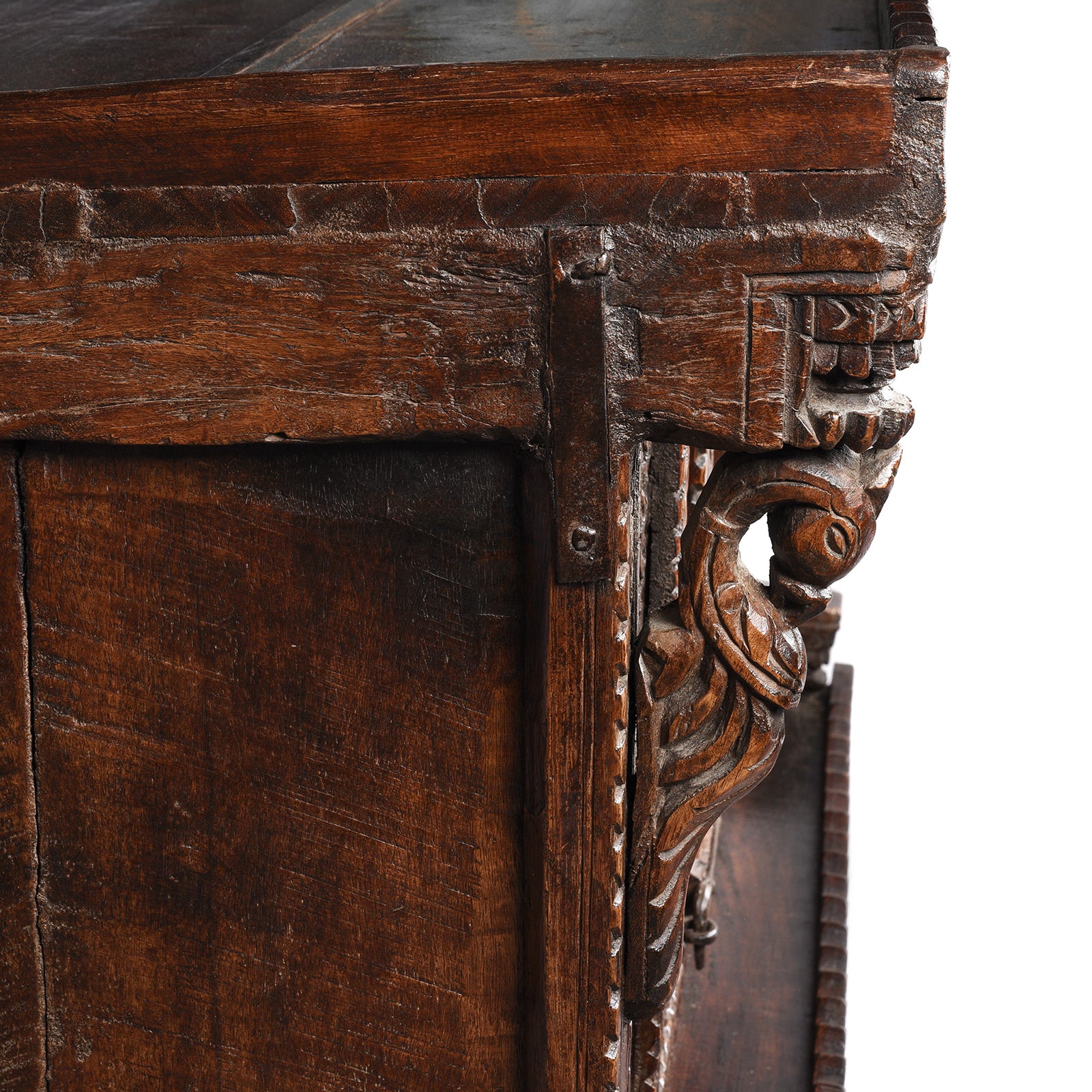 Carved Teak Indian Dowry Chest Majus - 19thC - Image 6