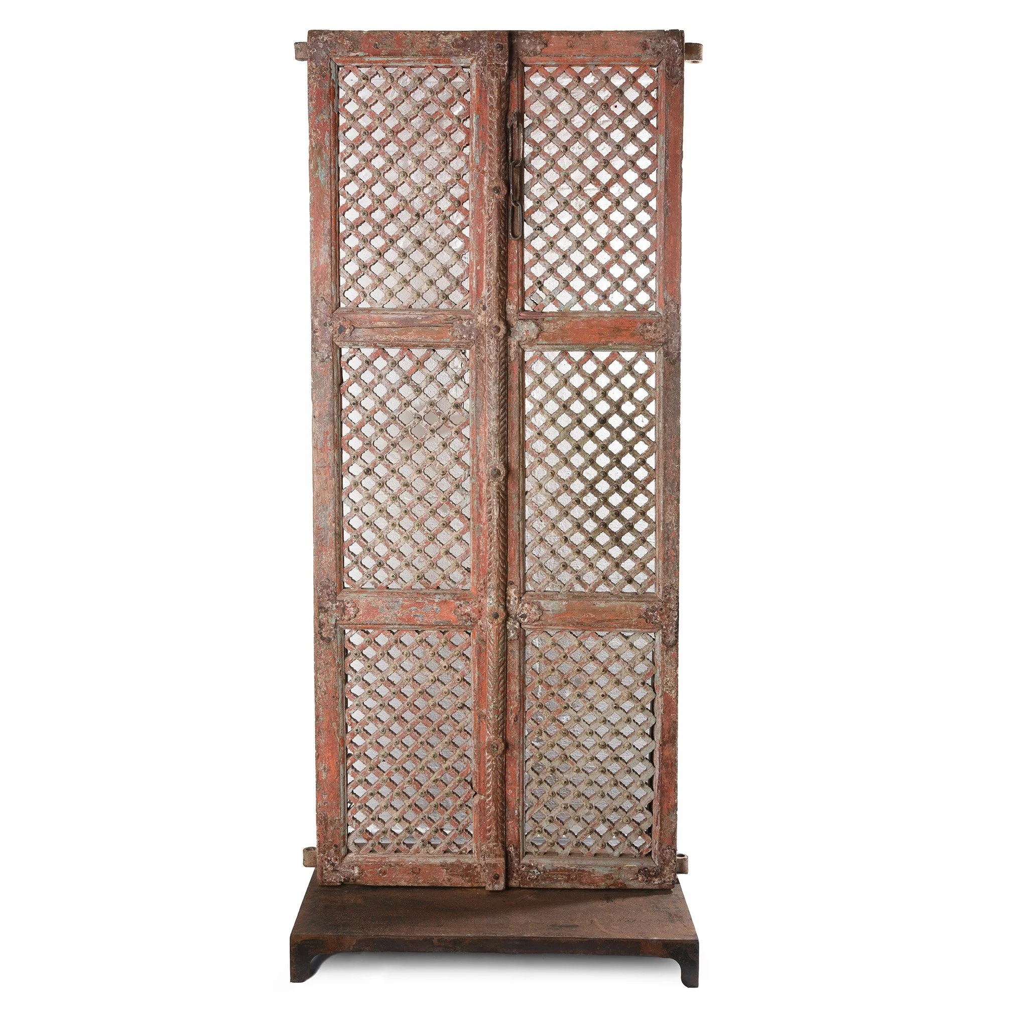 Painted Indian Jali Doors From Patan - 18th Century - Image 4