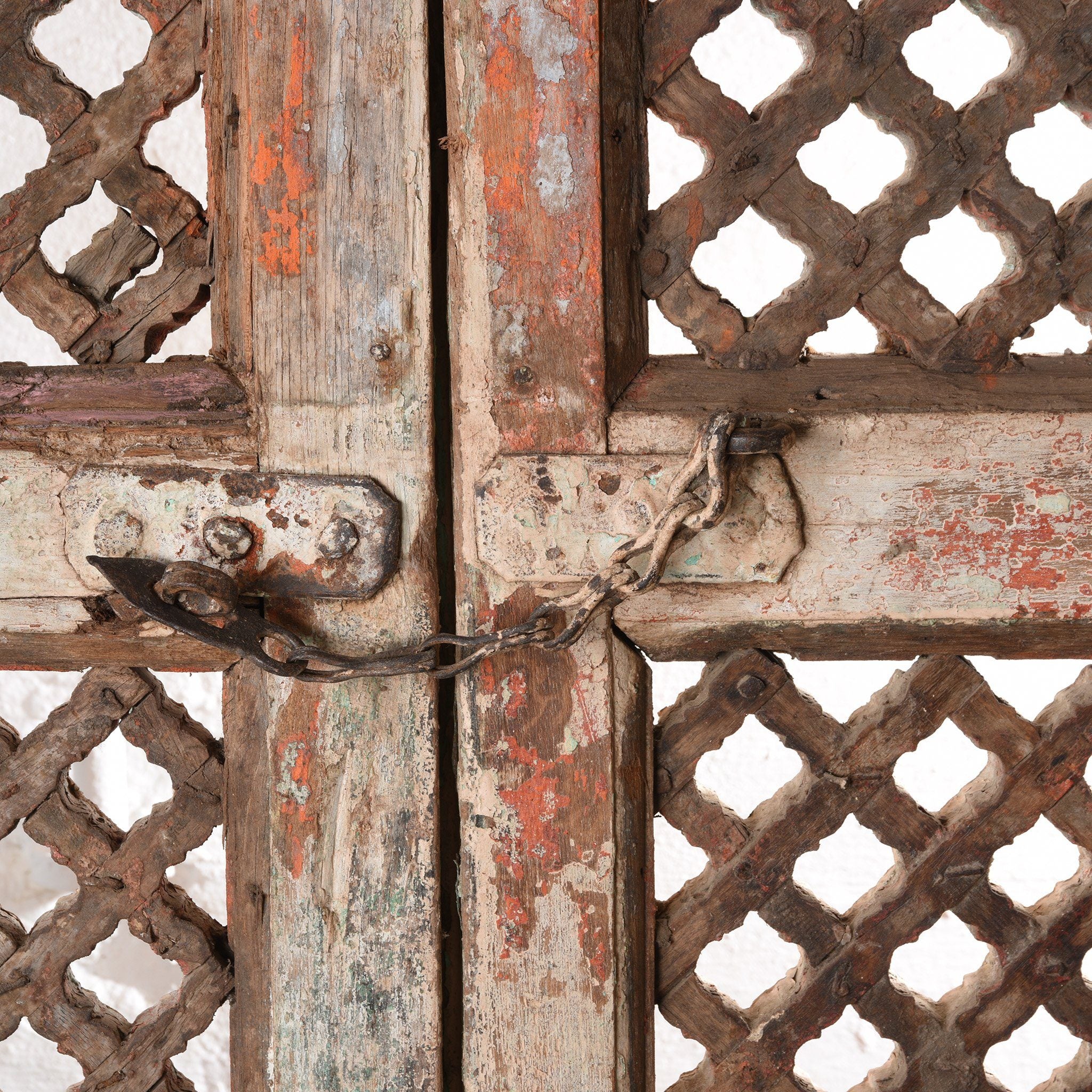 Painted Indian Jali Doors From Patan - 18th Century - Image 6