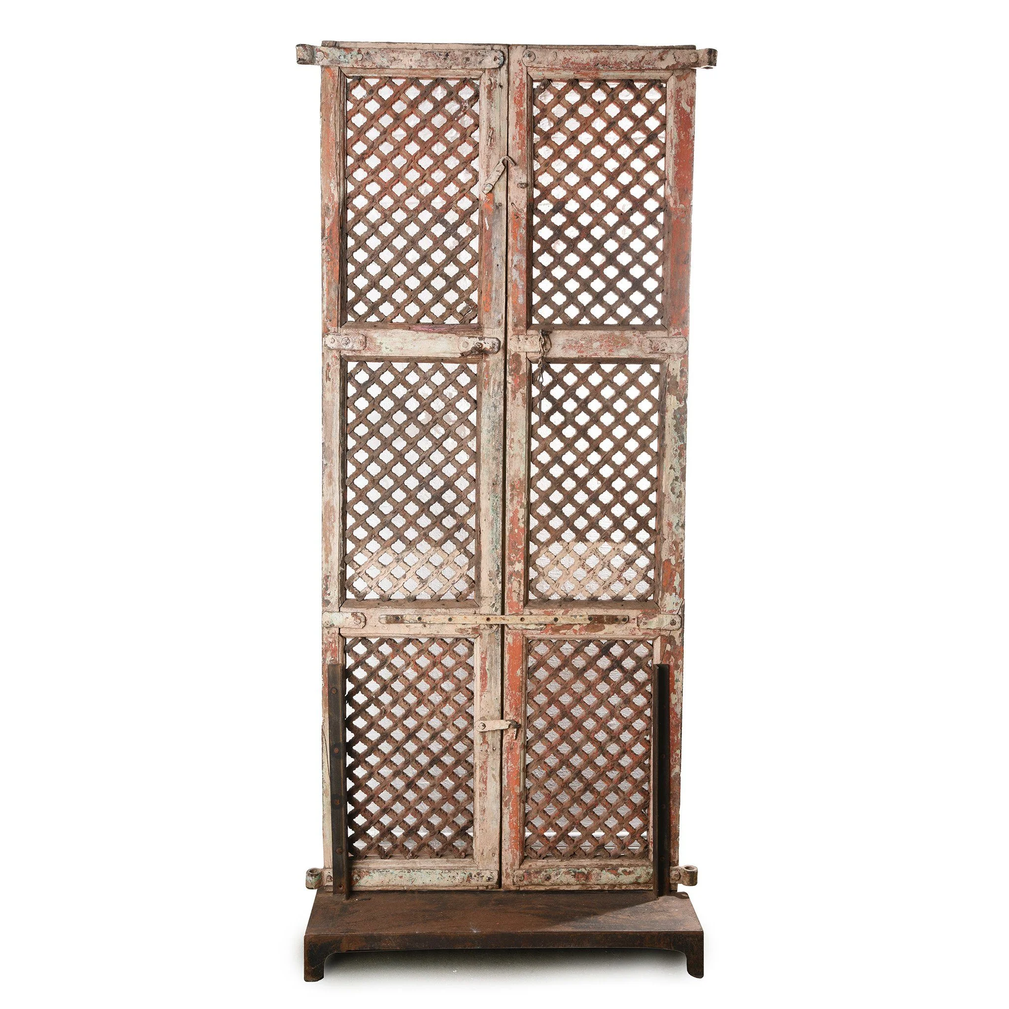 Painted Indian Jali Doors From Patan - 18th Century - Image 7