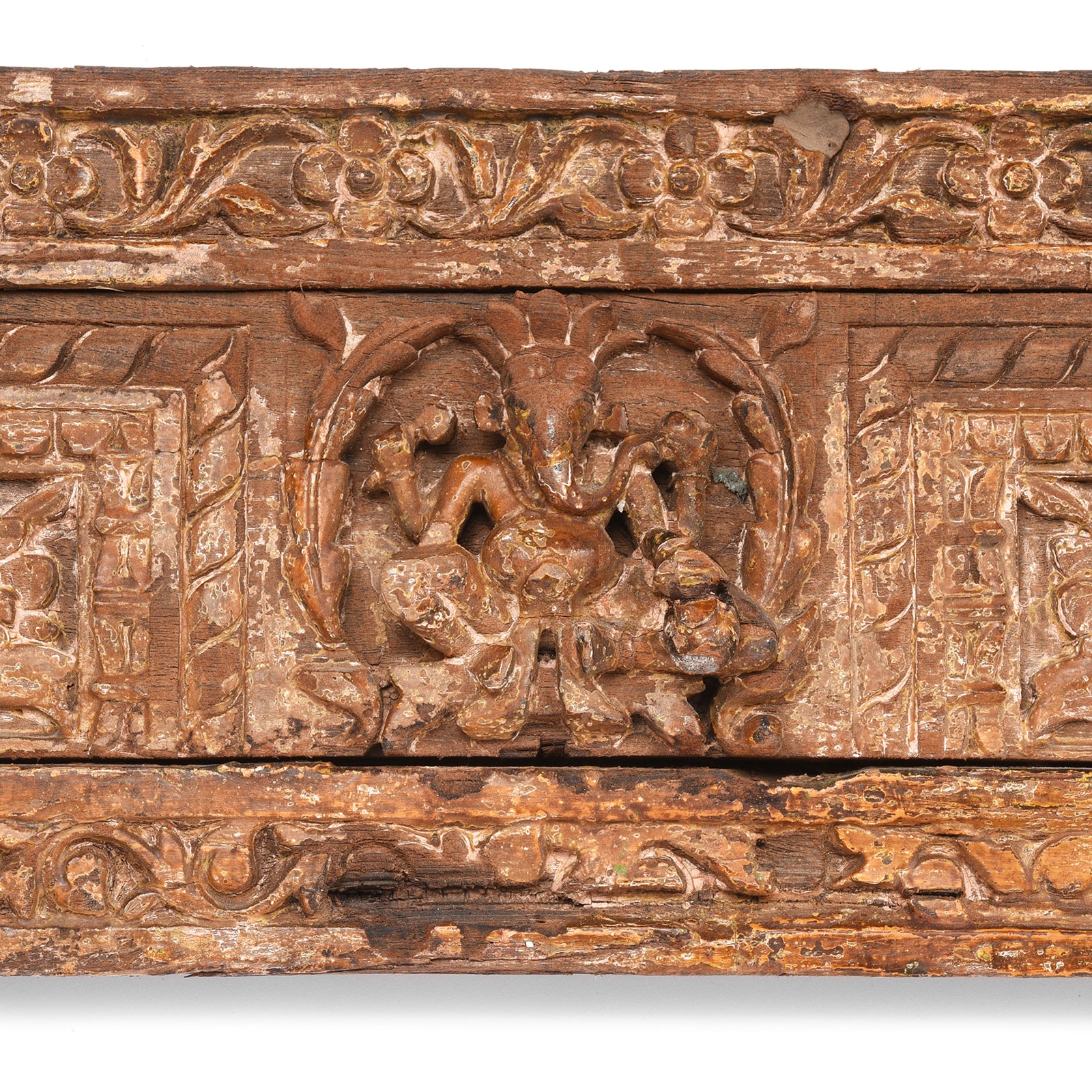 Carved Lintel Panel Of Ganesh & Gajalaxmi From Gujarat - 18thC - Image 2