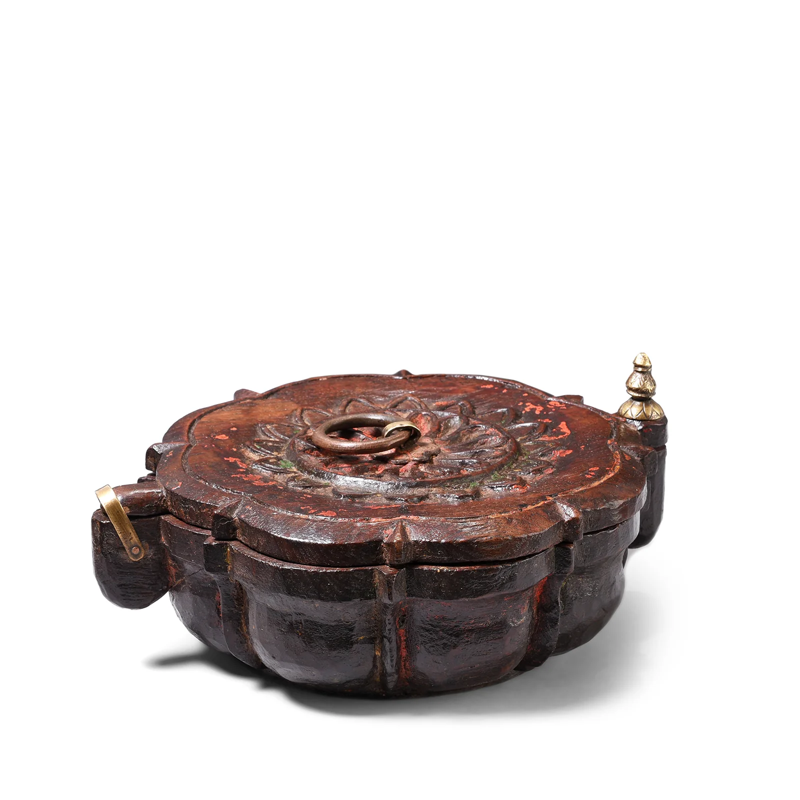 Carved Teak Masala Box From Rajasthan - Ca 1900 - Image 4