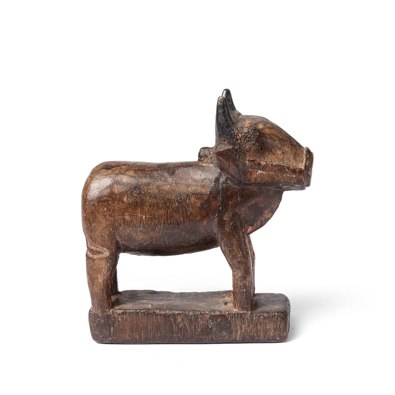 Carved Teak Nandi Bull Toy From Andhra Pradesh - Ca 1920 - Image 3