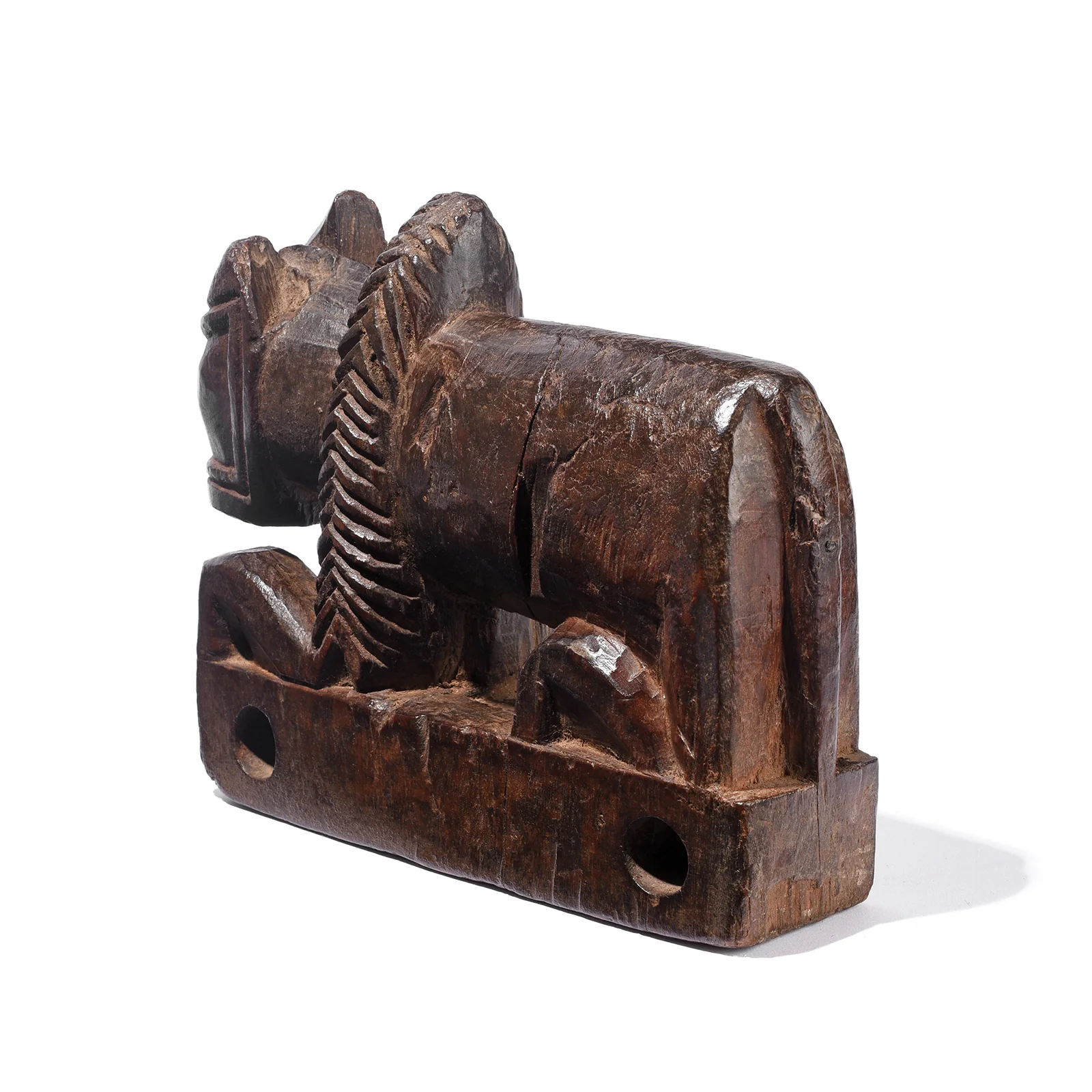 Carved Teak Nandi Bull Toy From Rajasthan - 19th Century - Image 4