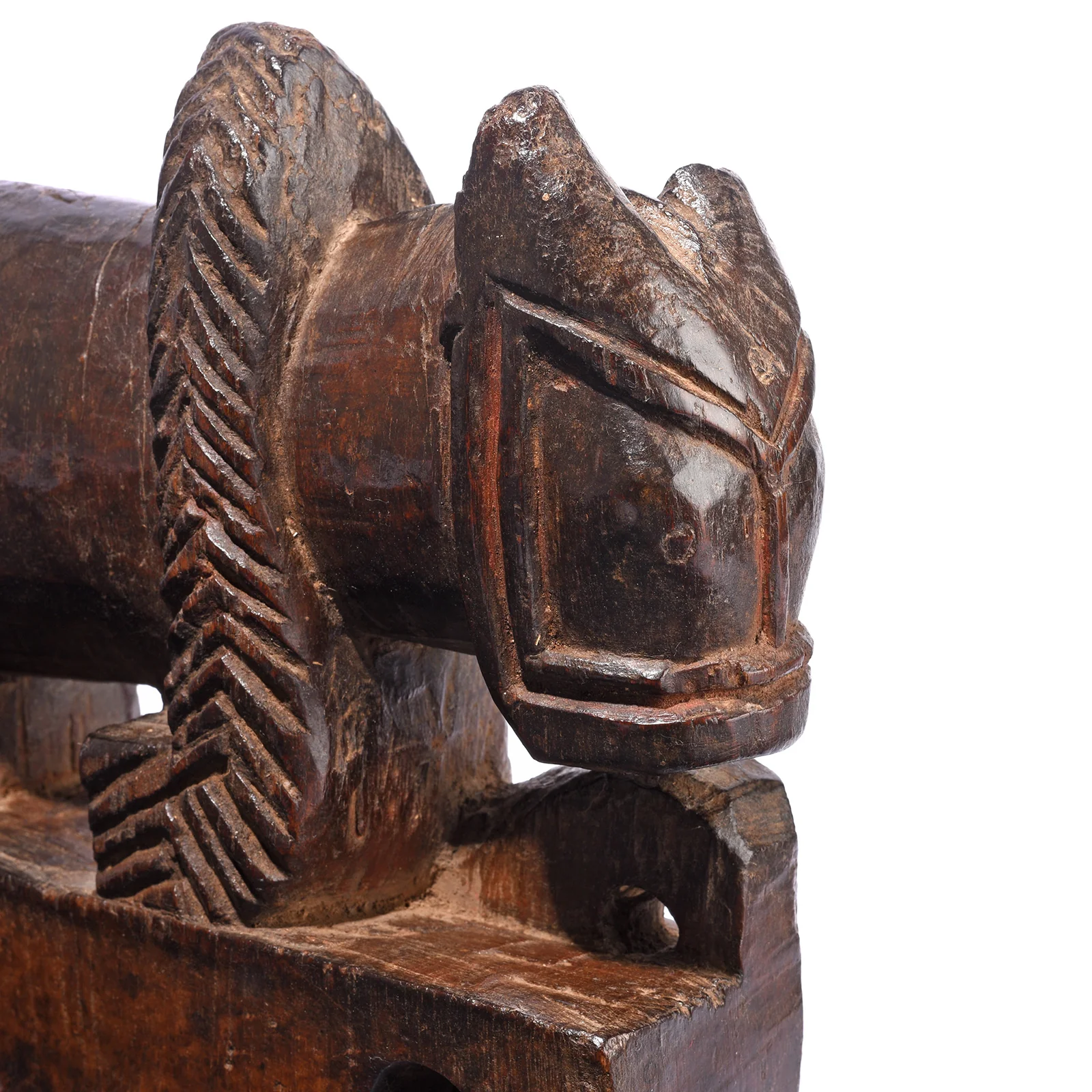 Carved Teak Nandi Bull Toy From Rajasthan - 19th Century - Image 5
