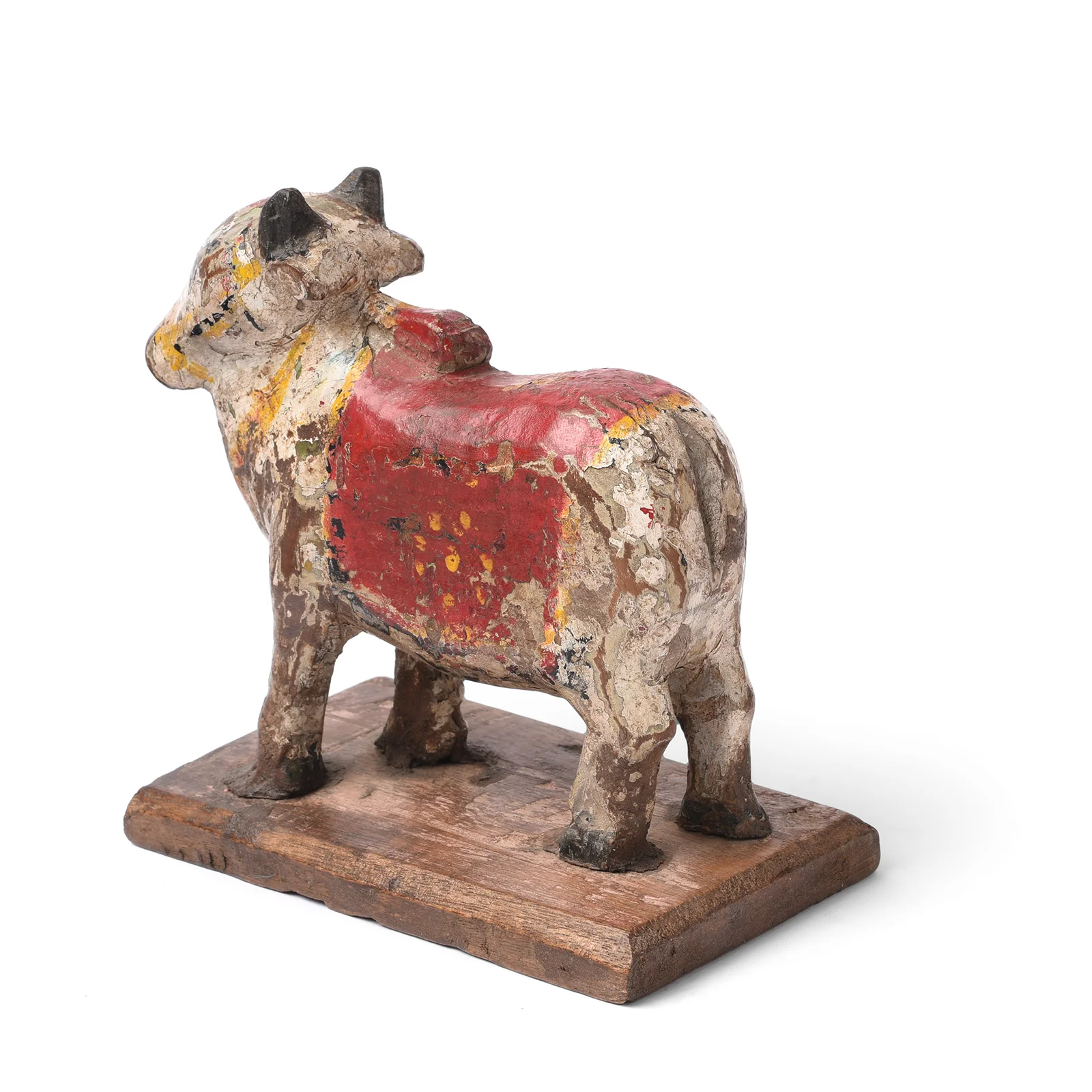 Old Painted Nandi Bull Toy From Andhra Pradesh - Ca 1950's - Image 3