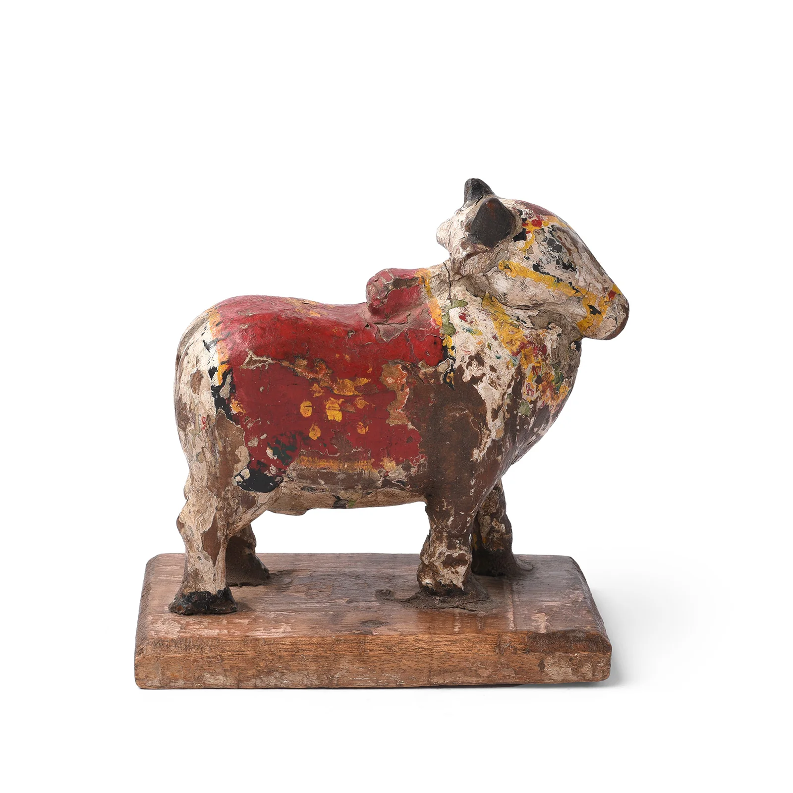 Old Painted Nandi Bull Toy From Andhra Pradesh - Ca 1950's - Image 4