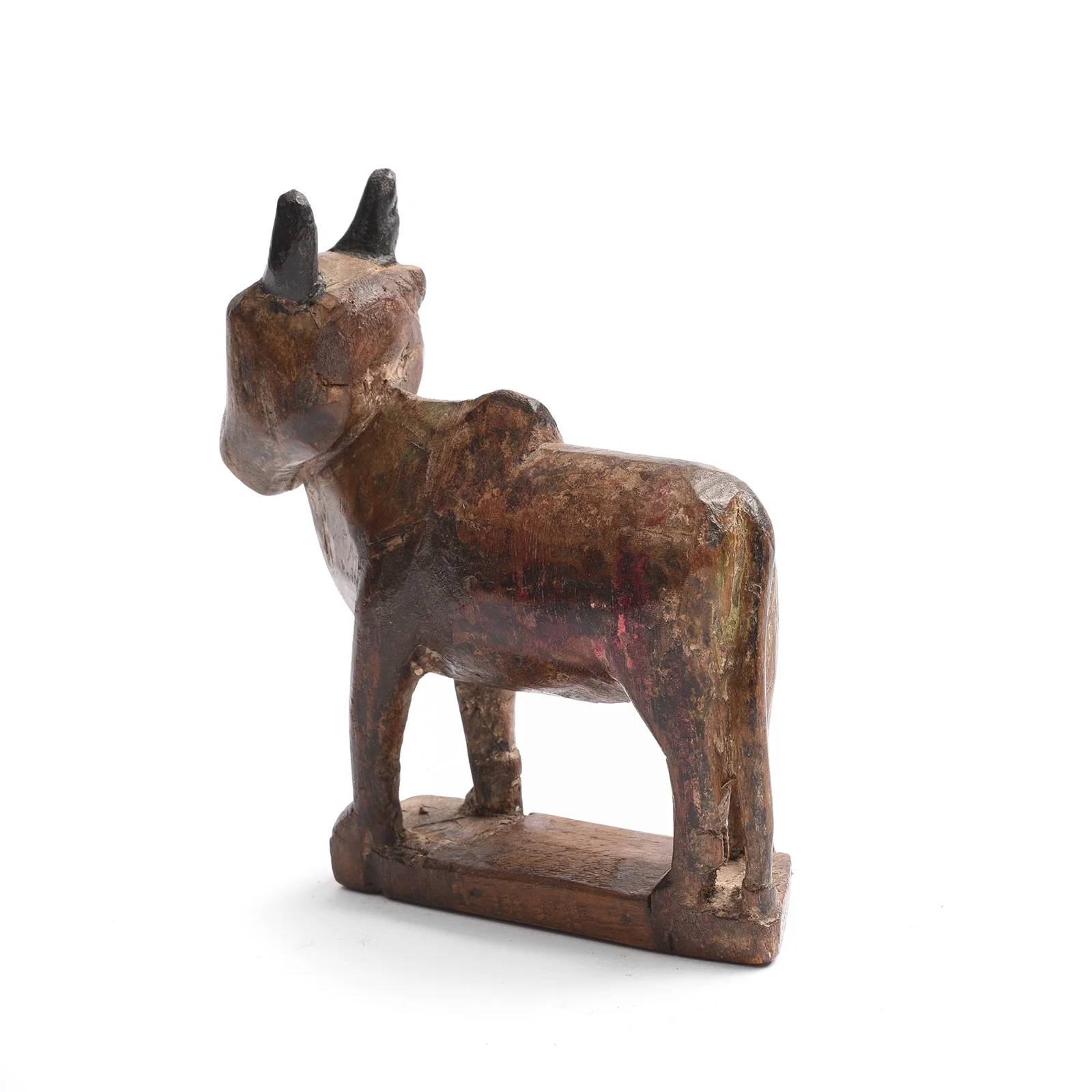 Carved Teak Nandi Bull Toy From Andhra Pradesh - Ca 1920 - Image 3