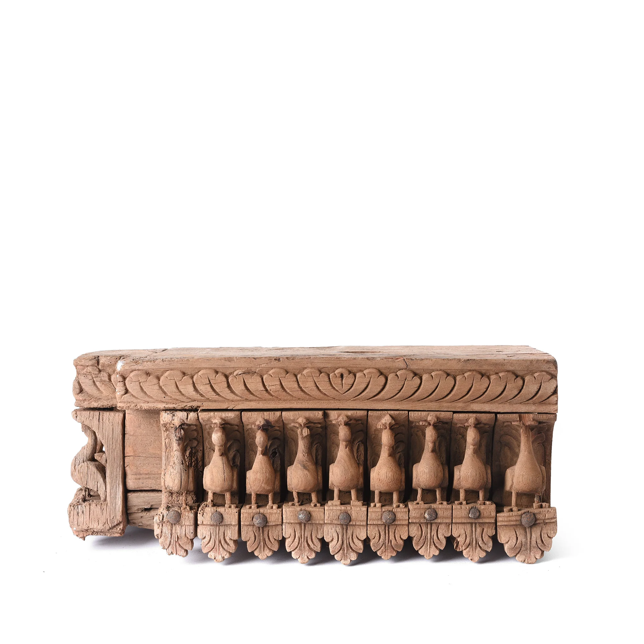 Carved Teak Peacock Panel - 19thC - Image 2