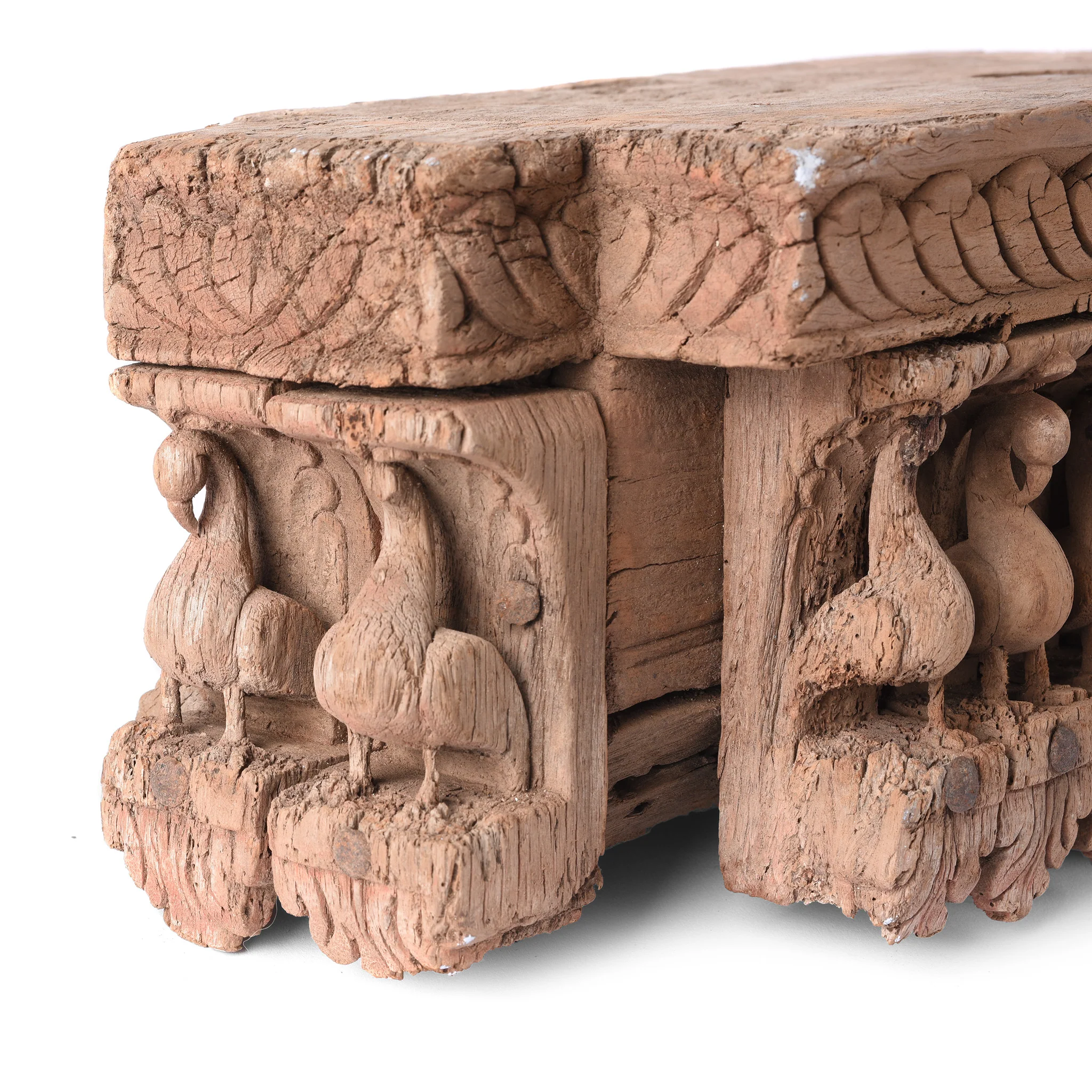 Carved Teak Peacock Panel - 19thC - Image 3