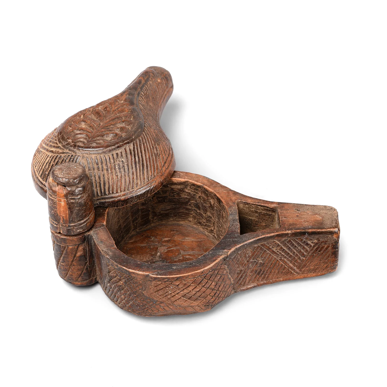 Carved Teakwood Tikka Box From Banswara - 19th Century - Image 3