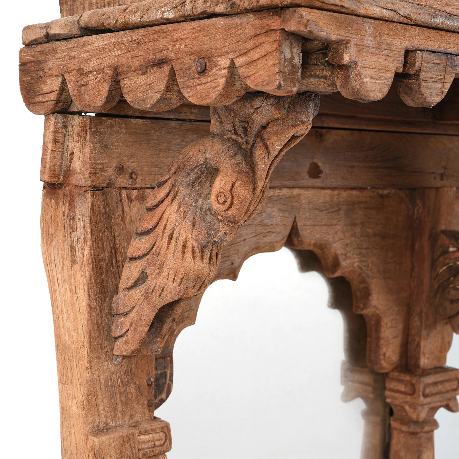 Carved Teak Triple Arch Mirror - 19th Century - Image 4