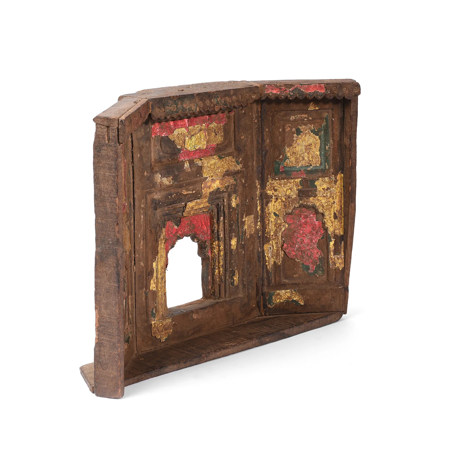Carved Teak Votive Panel From Andhra Pradesh - Ca 1920's - Image 5