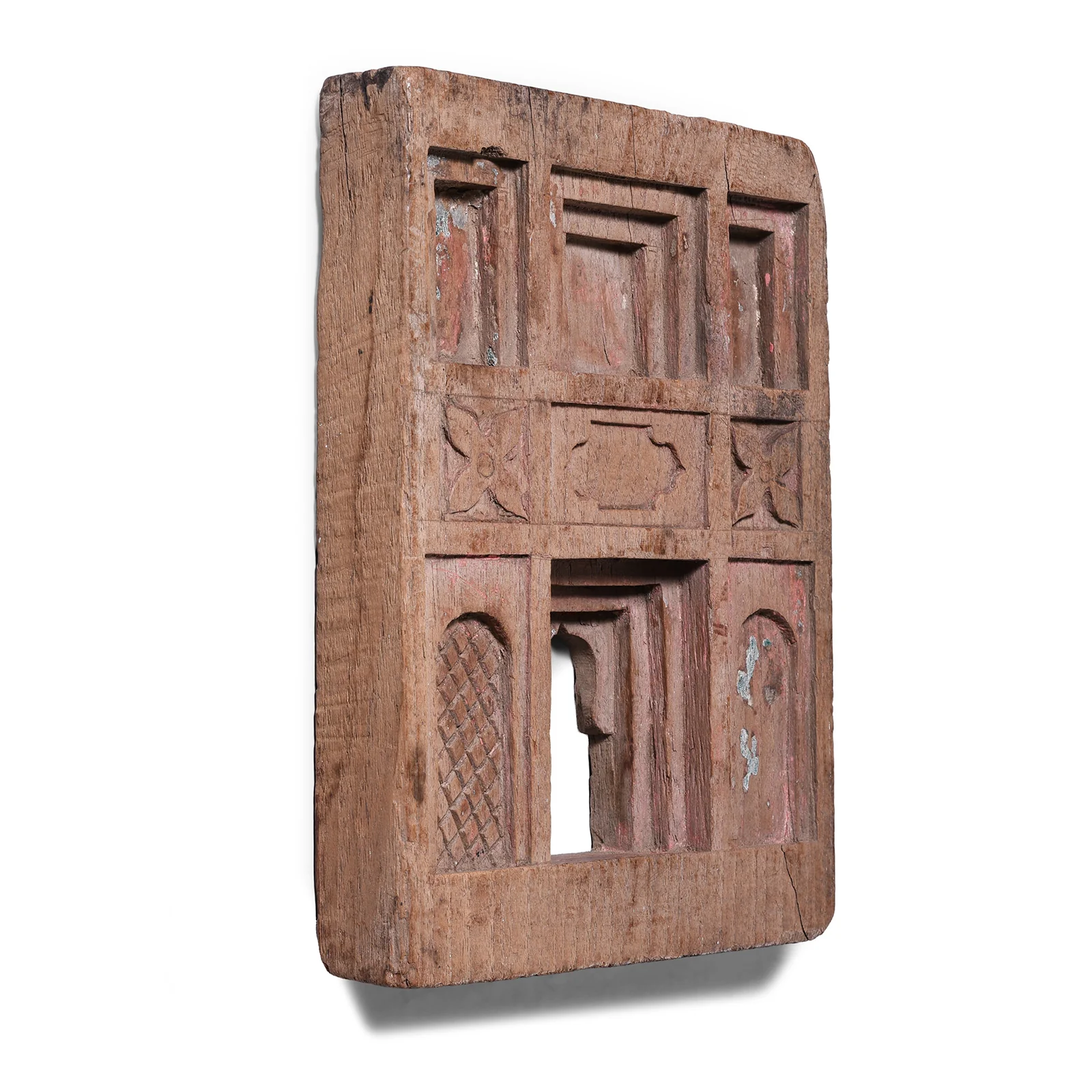 Carved Teak Votive Panel From Andhra Pradesh - Late 19th Century - Image 3