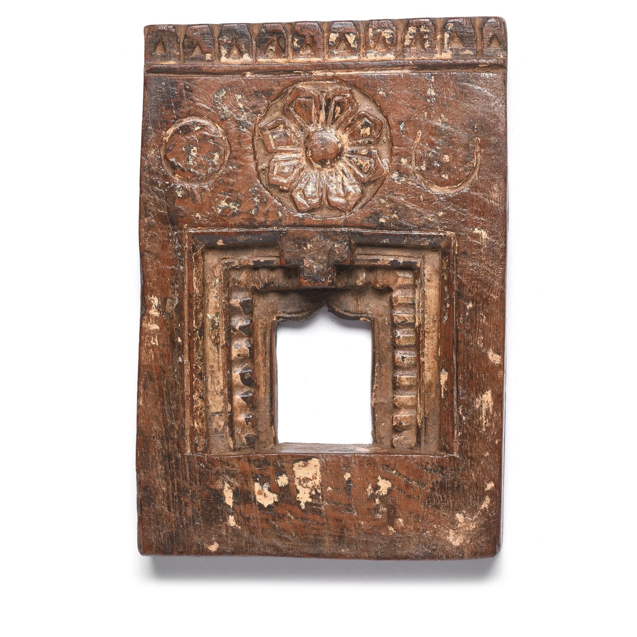 Carved Teak Votive Panel from Andra Pradesh - 19thC