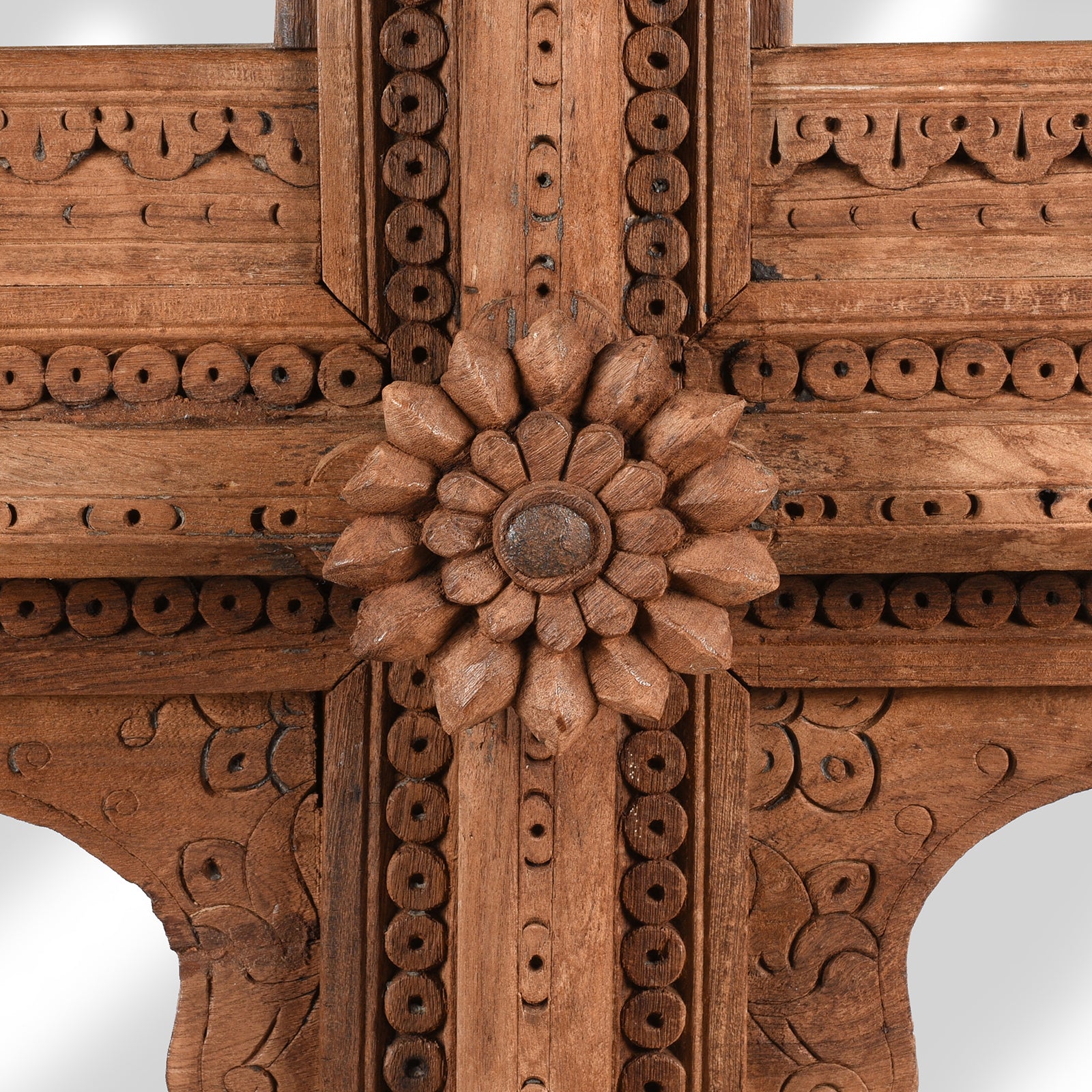 Carved Teak Window Mirror From Nagaur - 19th Century - Image 6