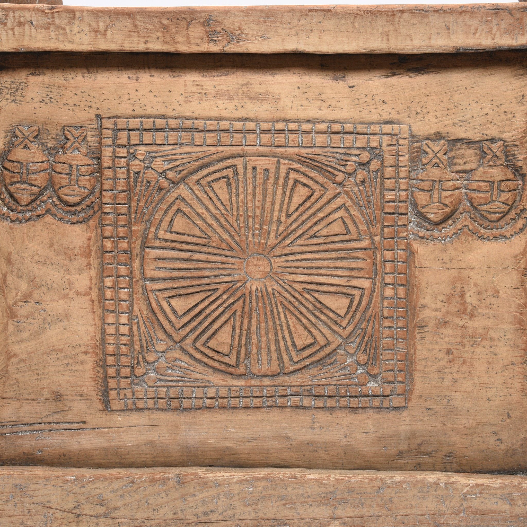 Carved Tribal Cedar Storage Chest From The Kulu Valley - 19thC - Image 5