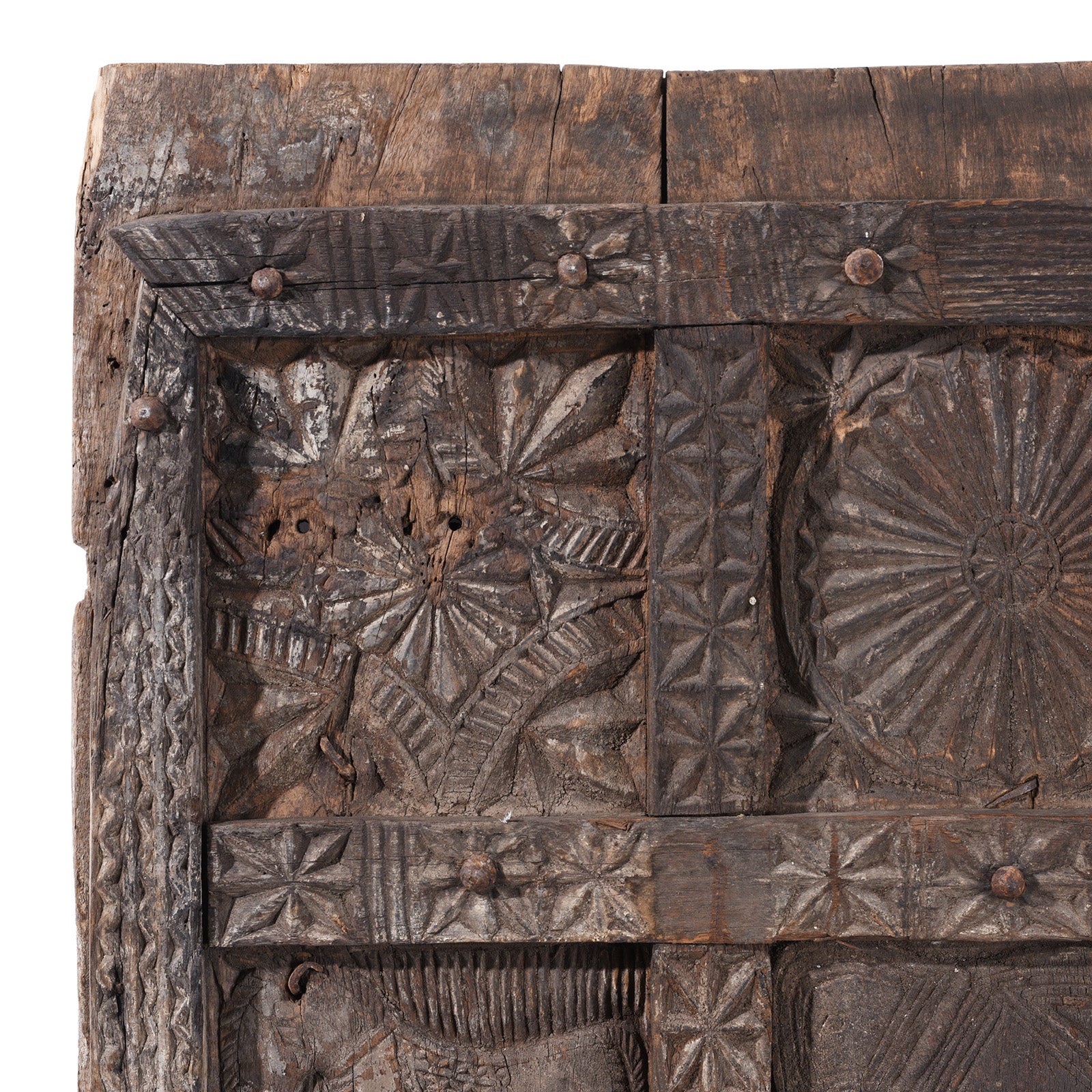Tribal Carved Cedar Door Panel From Kullu - 19th Century - Image 2