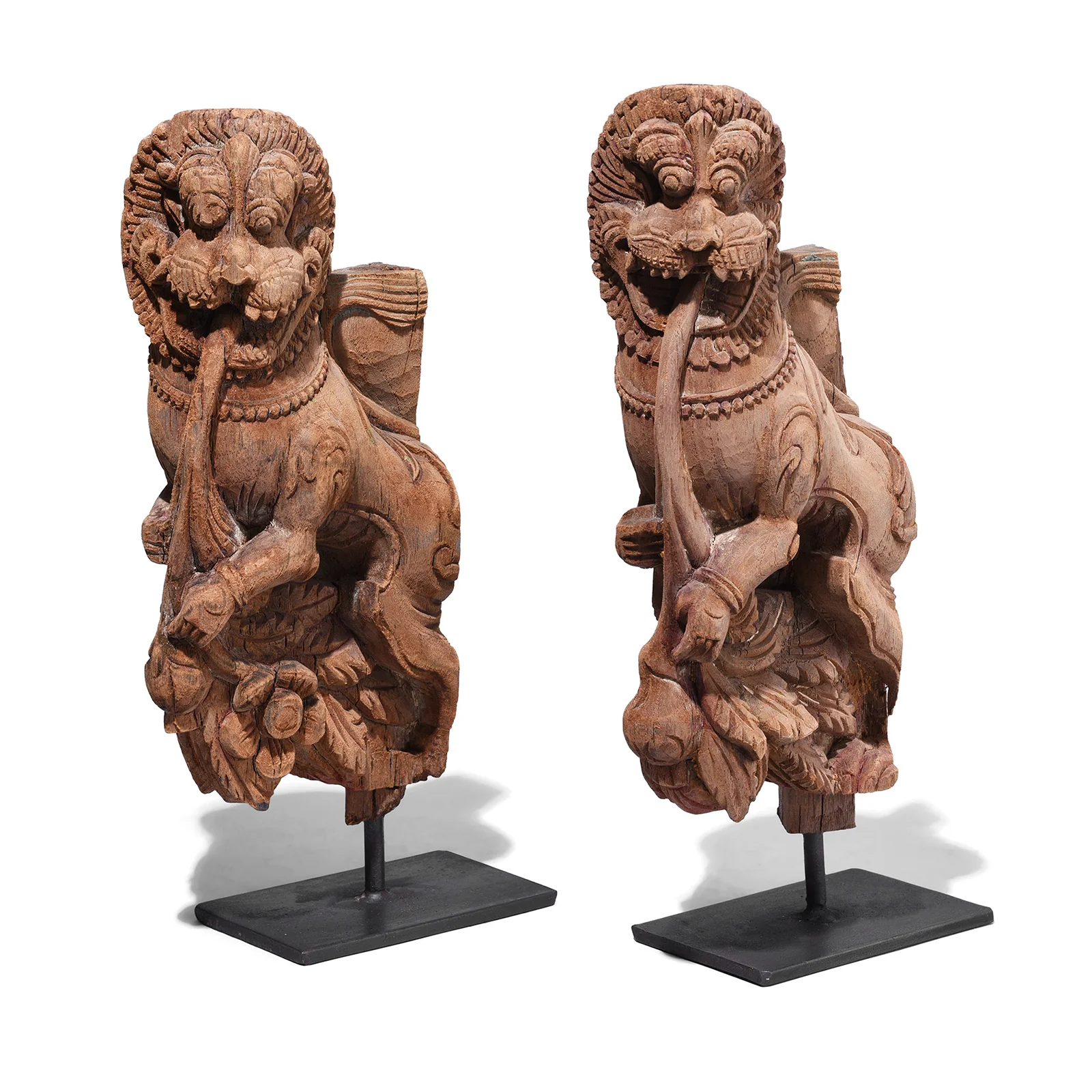 Pair of Yali Figures From South India - 19th Century