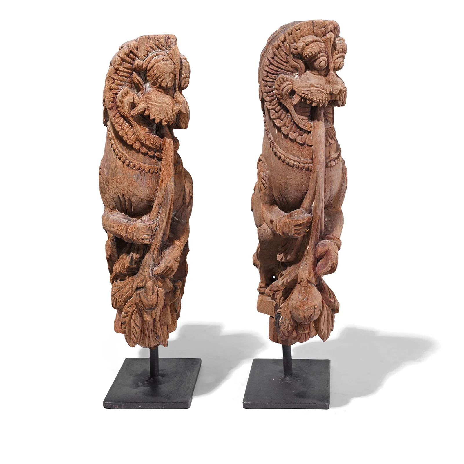 Pair of Yali Figures From South India - 19th Century - Image 8