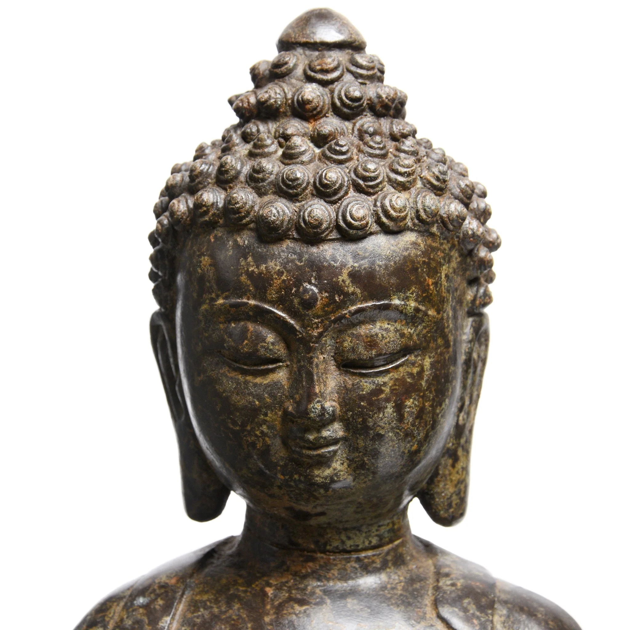 Cast Bronze Sitting Buddha Statue - Bhumisparsha Mudra - Image 2