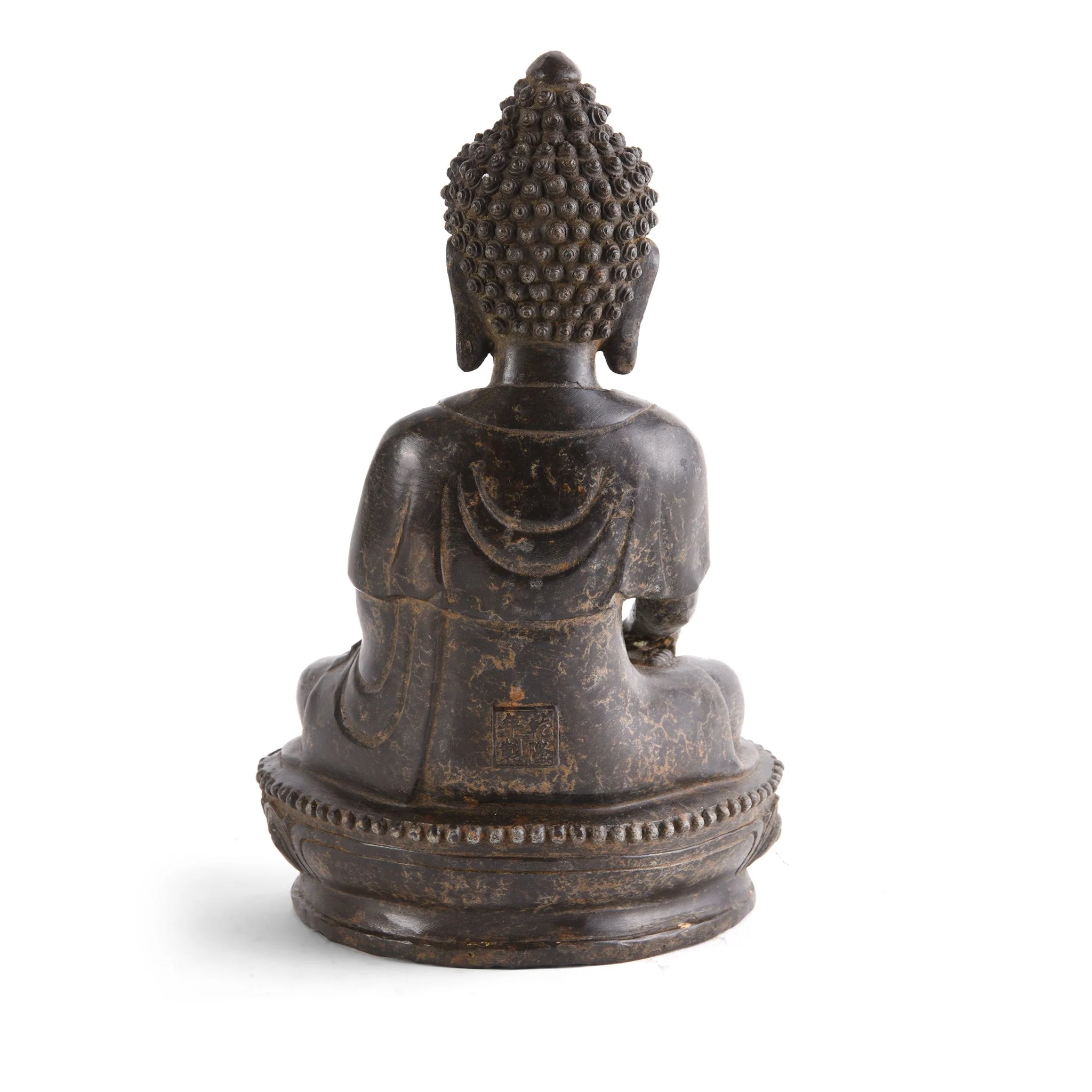 Cast Bronze Sitting Buddha Statue - Bhumisparsha Mudra - Image 4