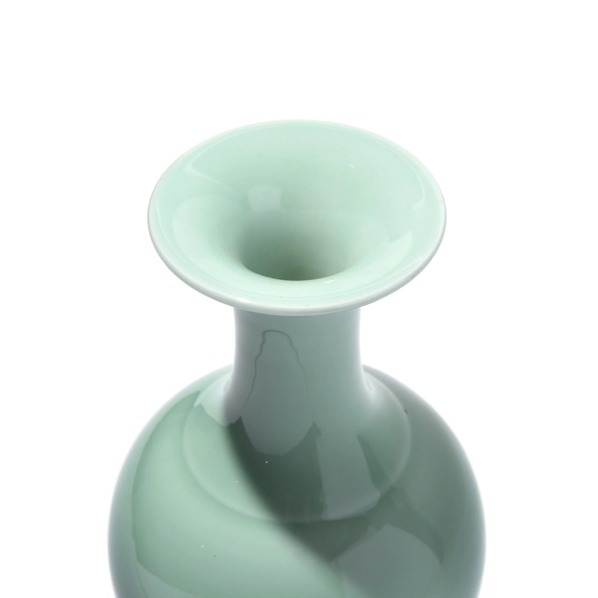 Small Celadon Flower Vase - Trumpet Mouth Design - Image 2
