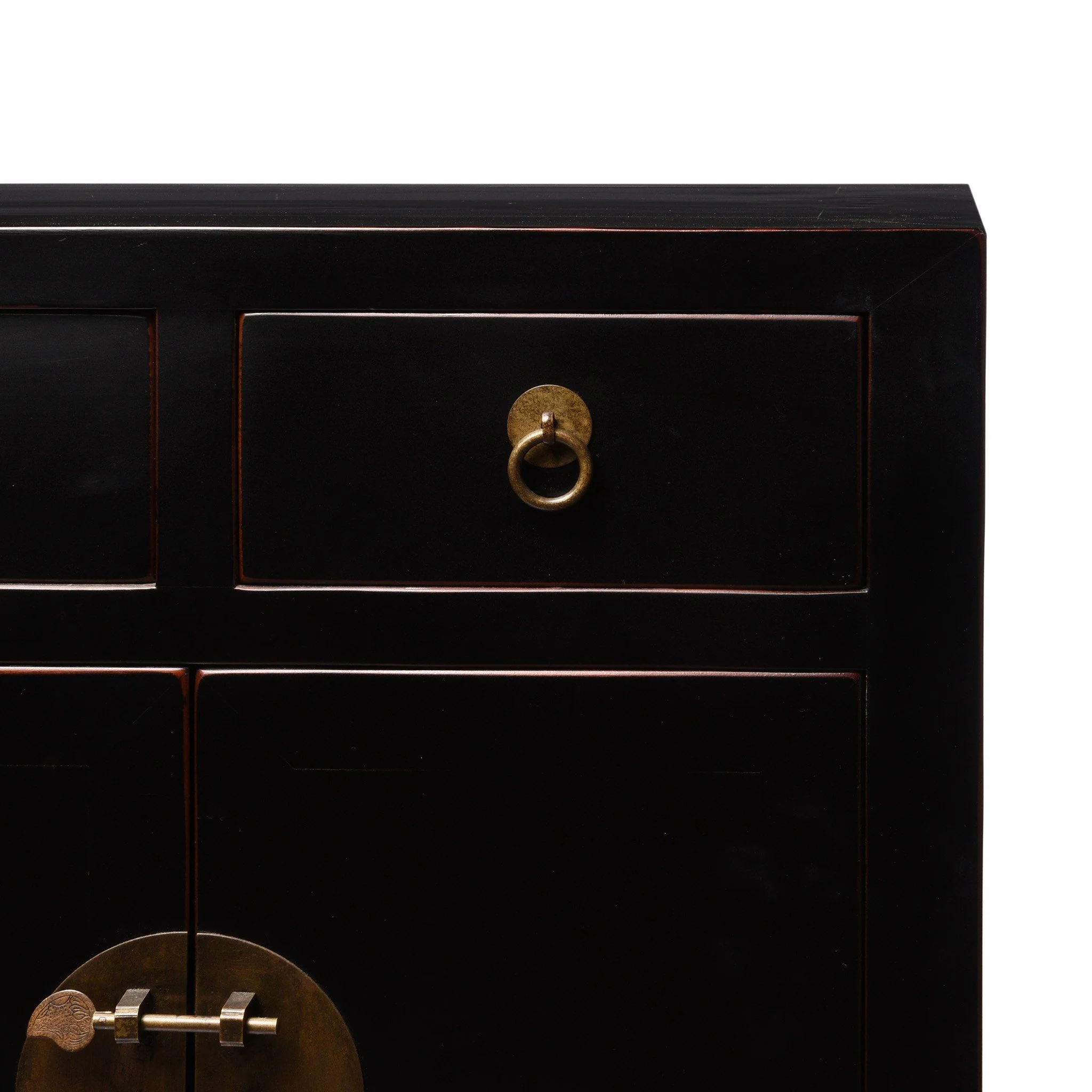 Chinese Black Lacquer Side Cabinet - Image 2