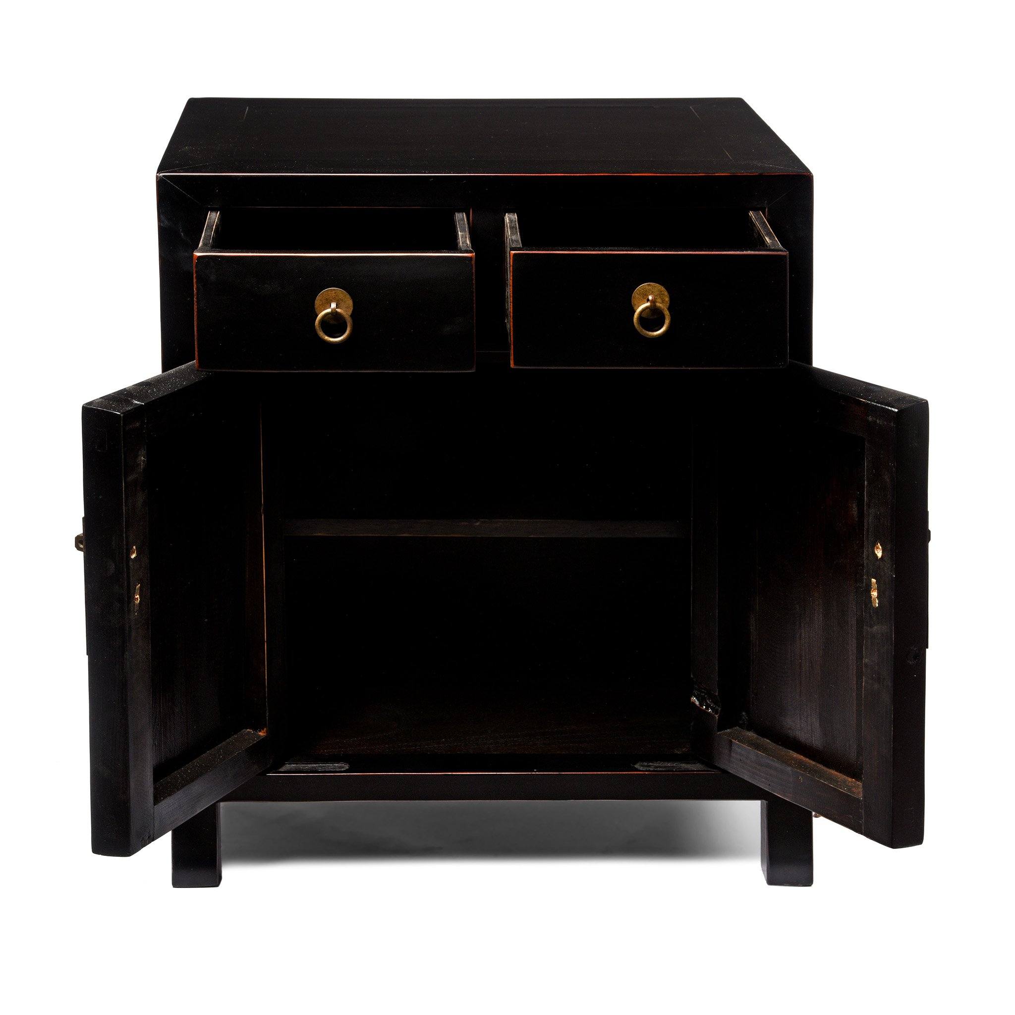 Chinese Black Lacquer Side Cabinet - Image 3