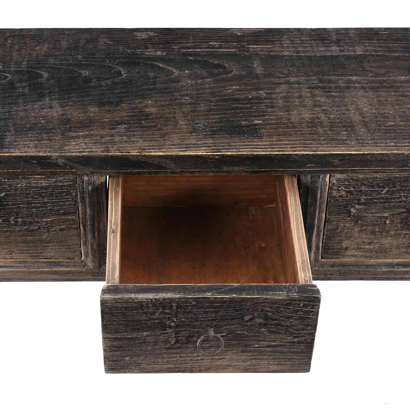 Black Lacquer Console Table With 5 Drawers - 19th Century - Image 4