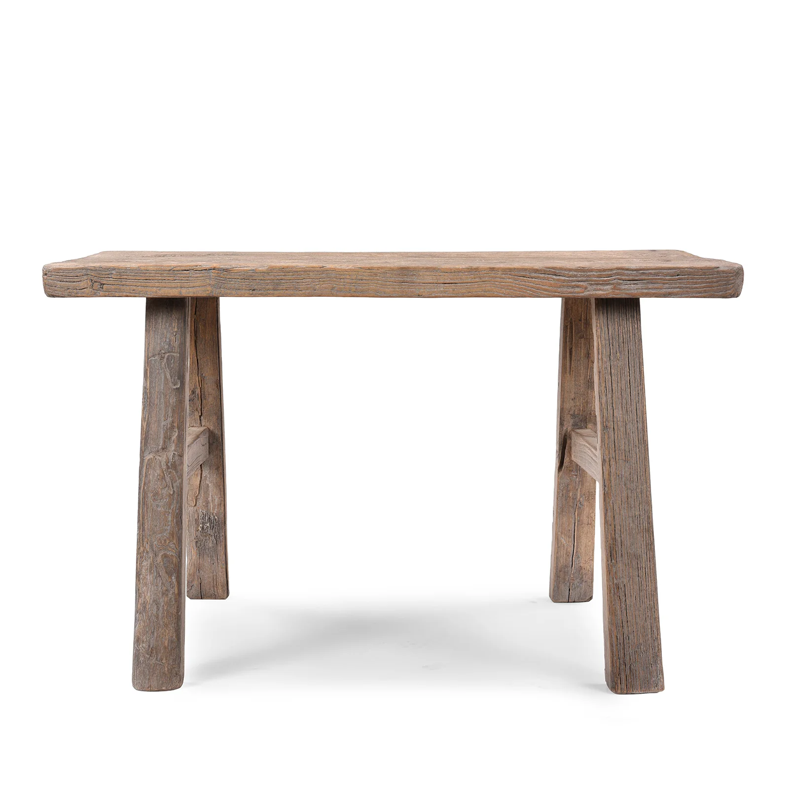 Chinese Bleached Elm Stool From Henan - 19th Century