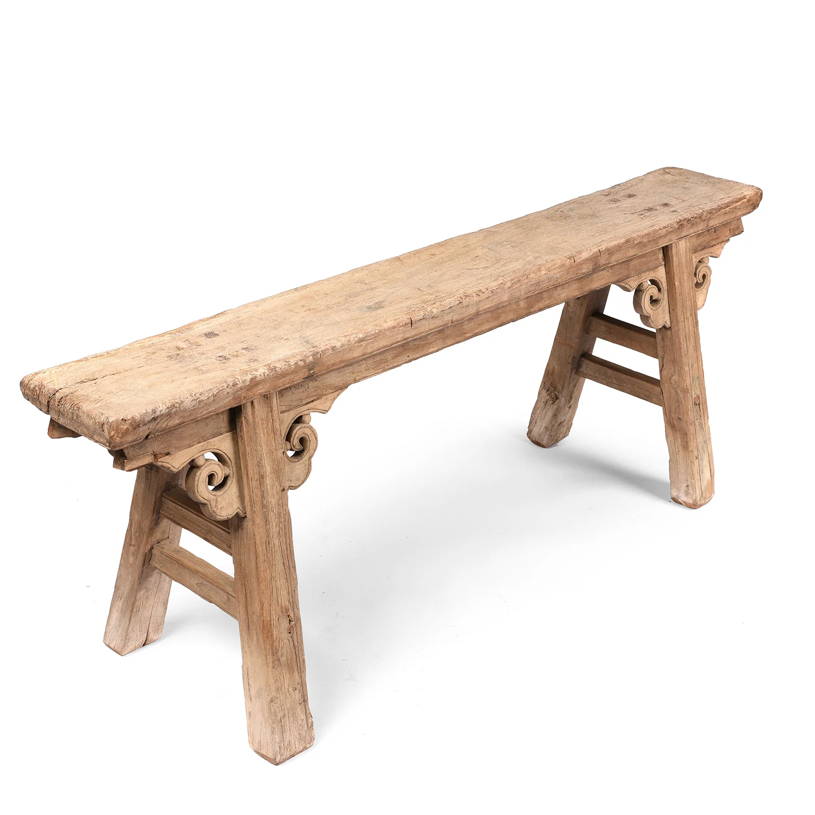 Chinese Elm Spring Bench - Shanxi Province - 19thC - Image 3