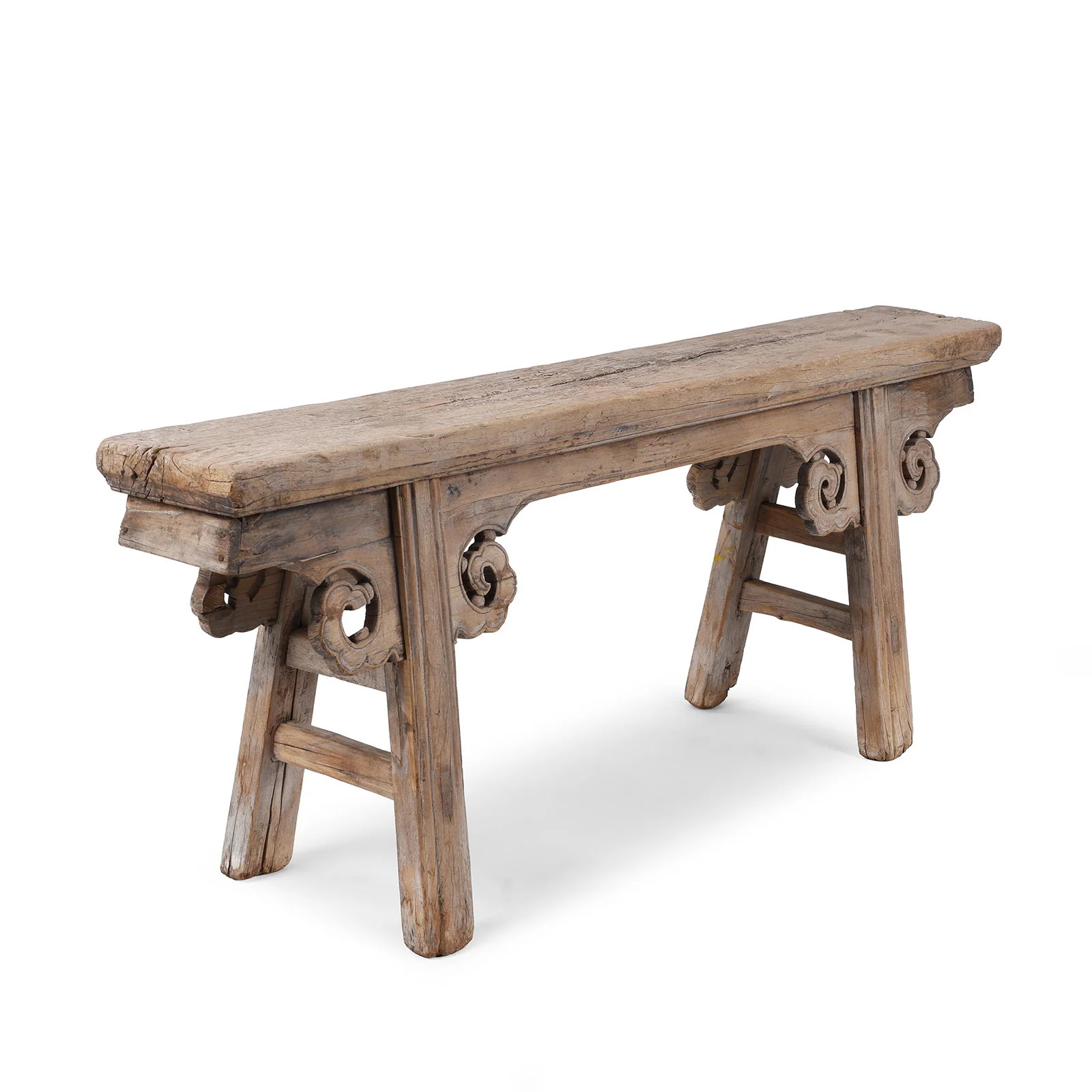 Chinese Elm Spring Bench From Shanxi Province - 19th Century - Image 4