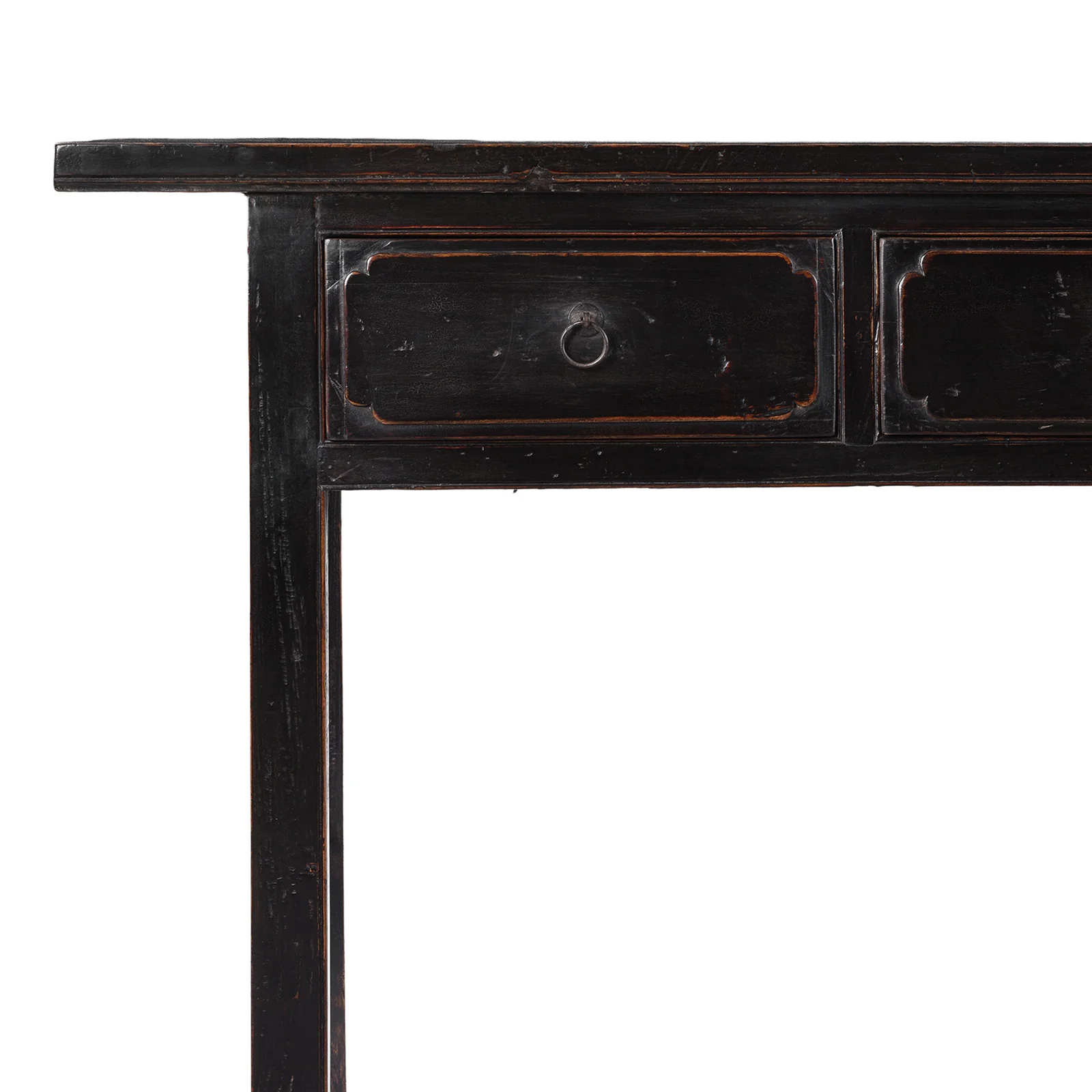 Black Lacquer 4 Drawer Console Table - Late 19th Century - Image 3