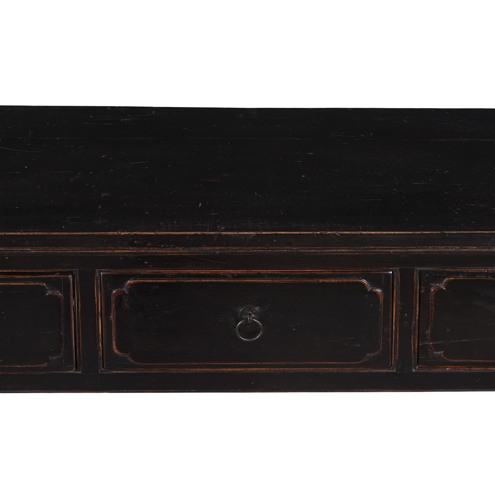 Black Lacquer 4 Drawer Console Table - Late 19th Century - Image 4