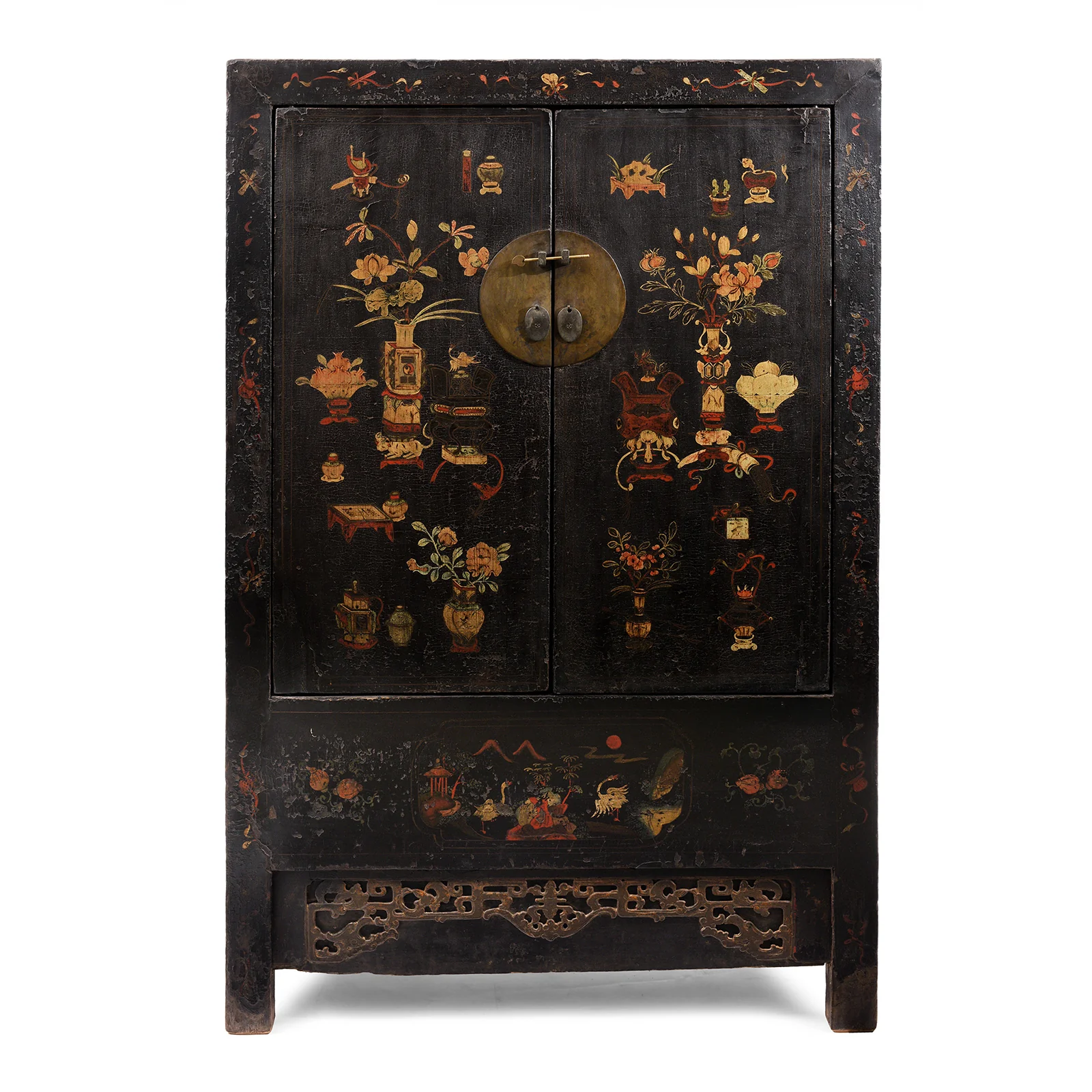Black Lacquer Wedding Cabinet From Shanxi  -19th Century - Image 2
