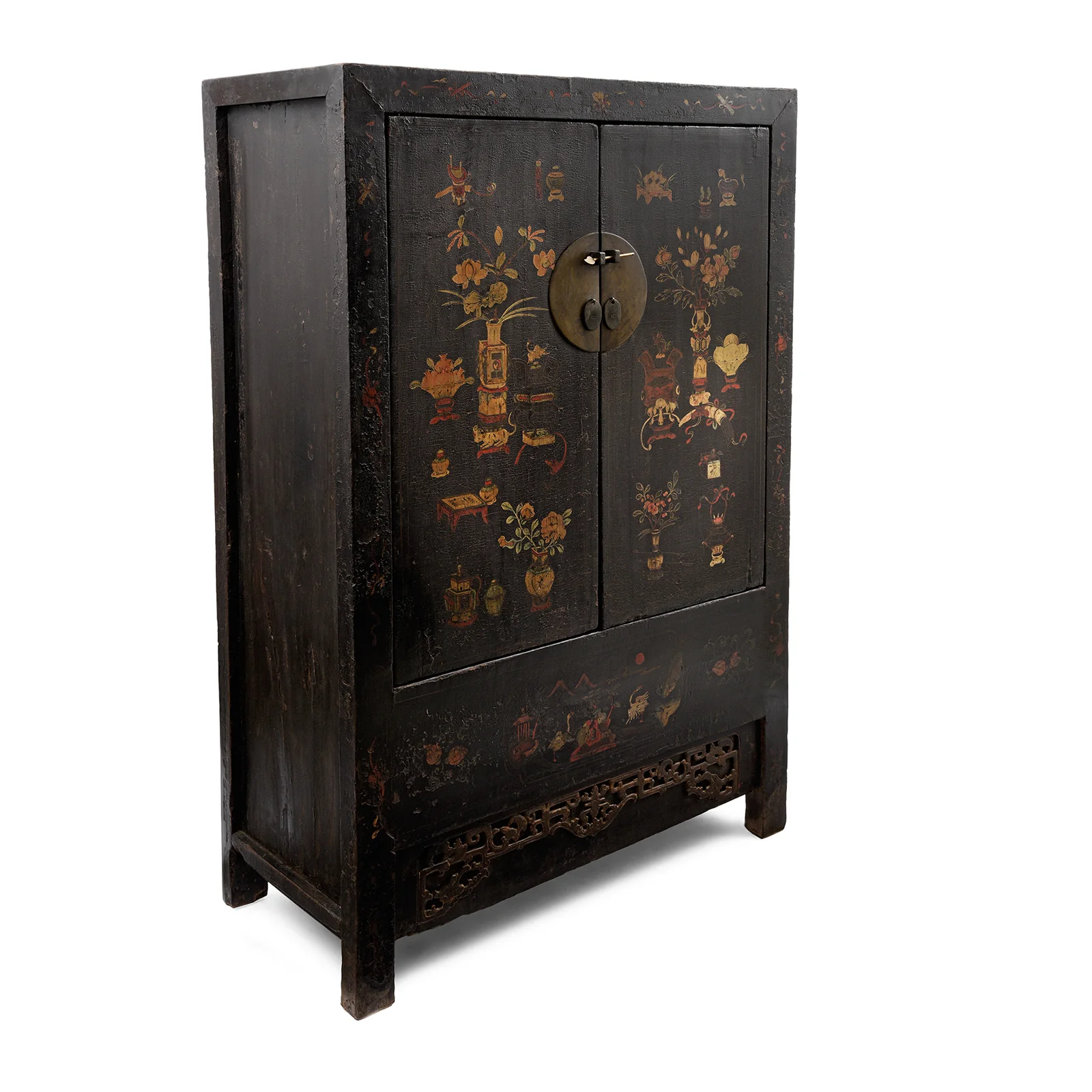 Black Lacquer Wedding Cabinet From Shanxi  -19th Century - Image 5