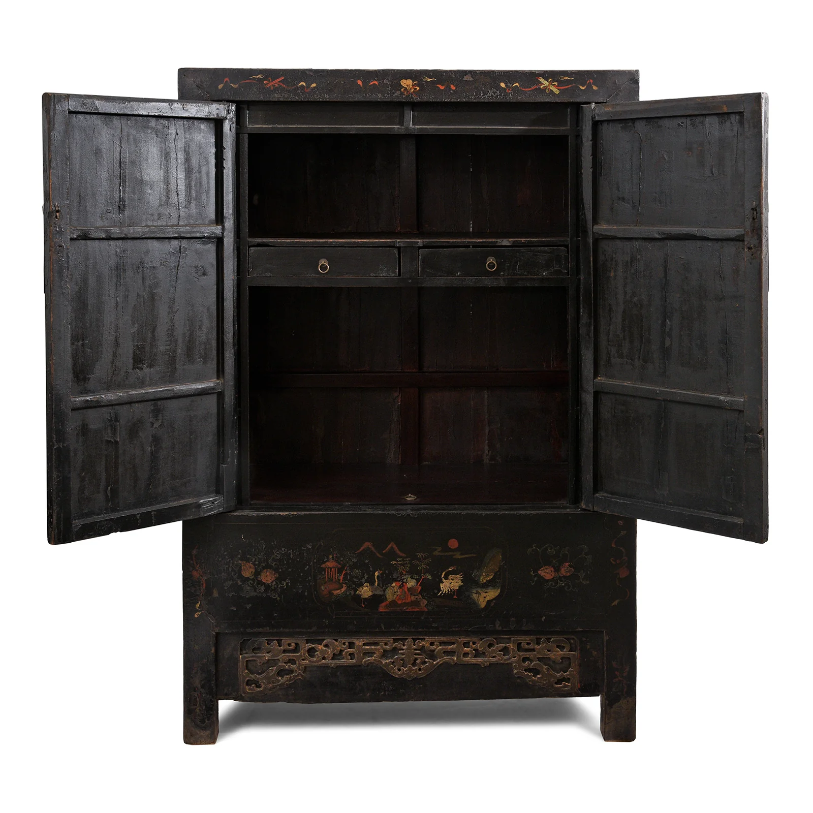 Black Lacquer Wedding Cabinet From Shanxi  -19th Century - Image 6