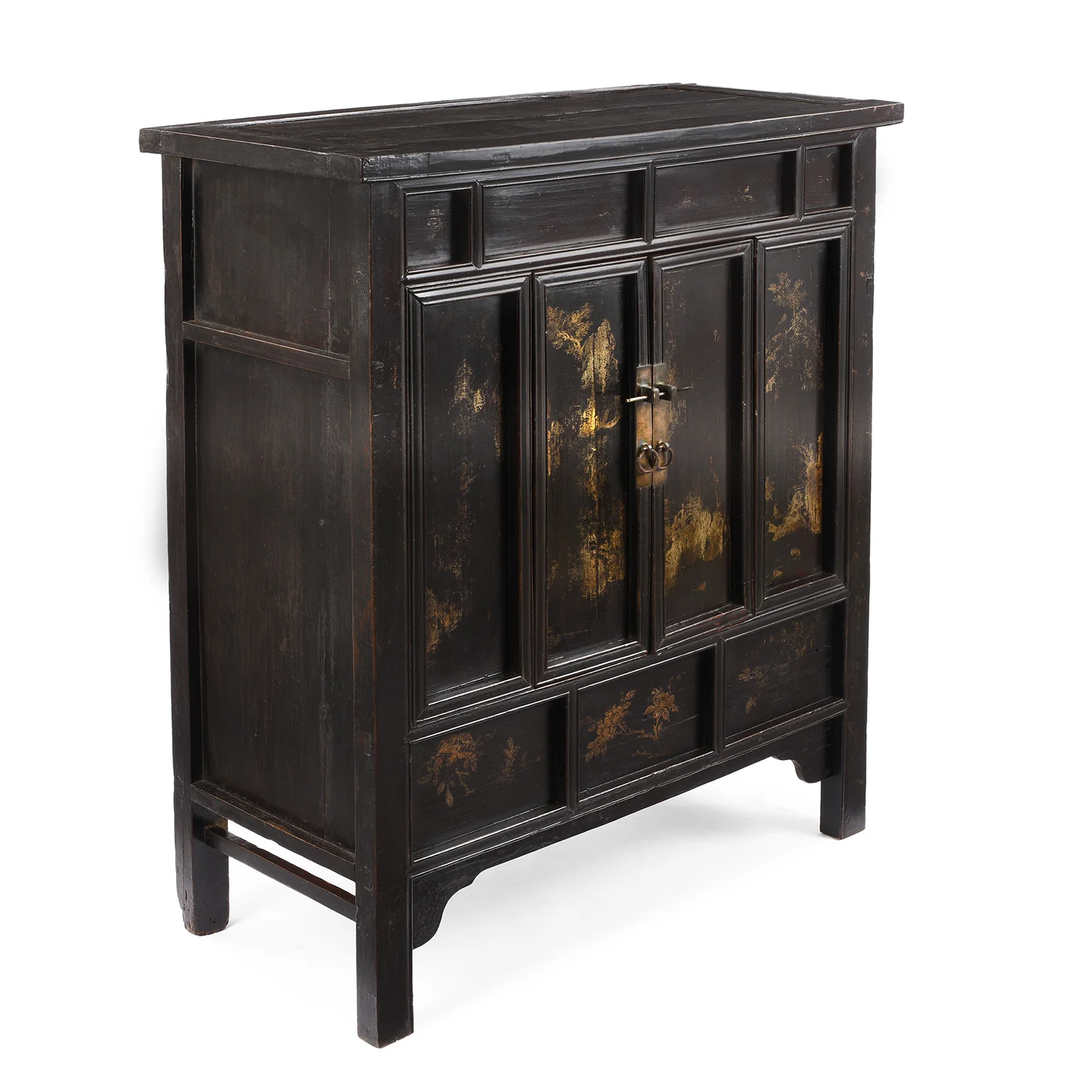 Gilt Black Lacquer Side Cabinet From Shanxi - 19th Century - Image 5
