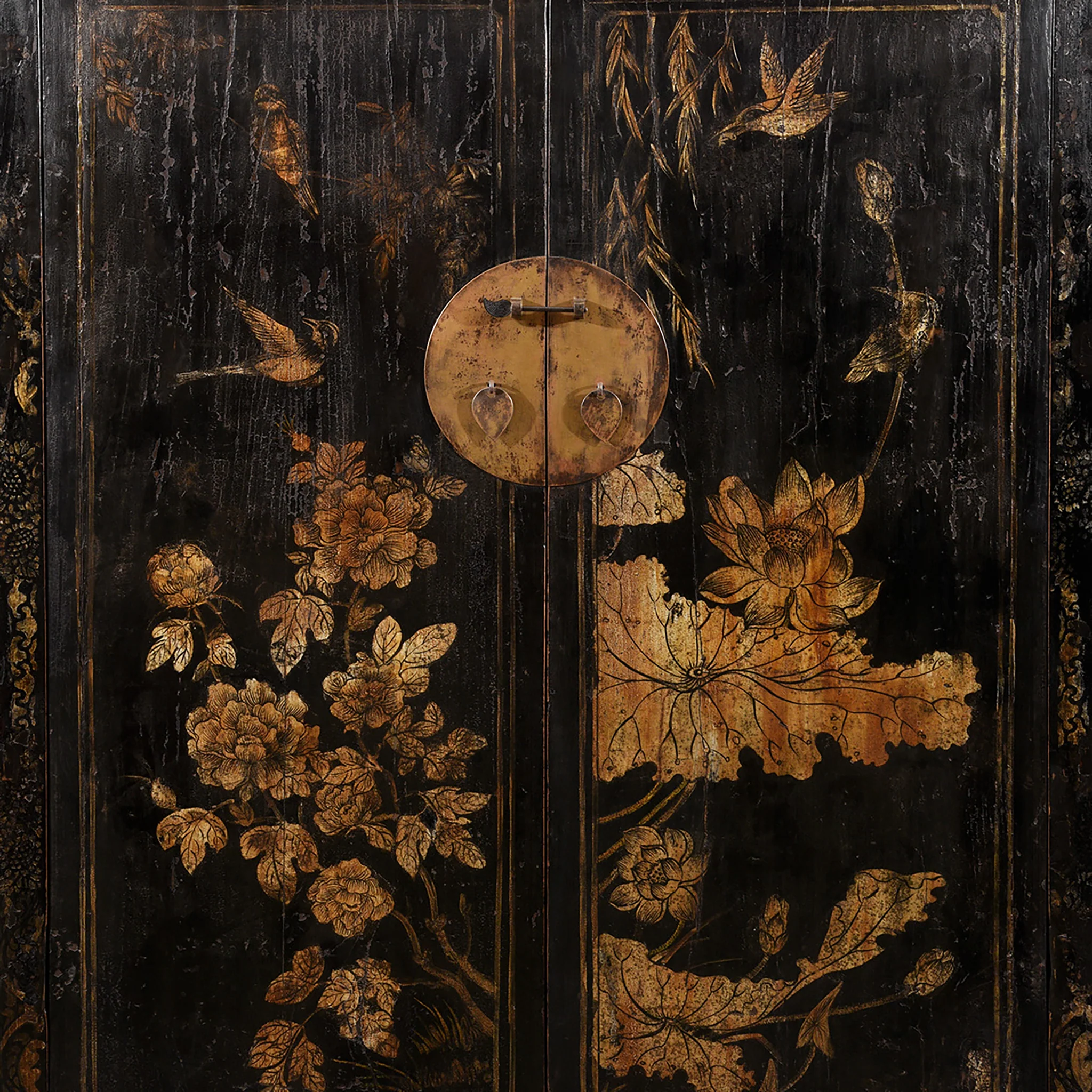 Black Lacquer Wedding Cabinet From Shanxi  -19th Century - Image 2